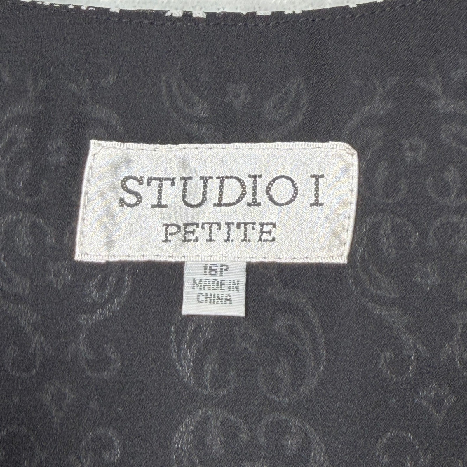 Vintage 90s Black White Dress Cardigan Set Studio I Petite 16P XL Dark Academia