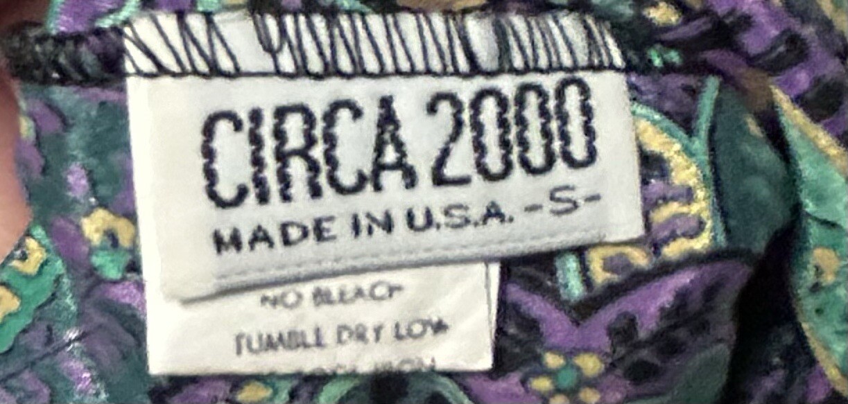 CIRCA 2000 Paisley Shiny Slippery Satin Long Nightgown Womens S NOS