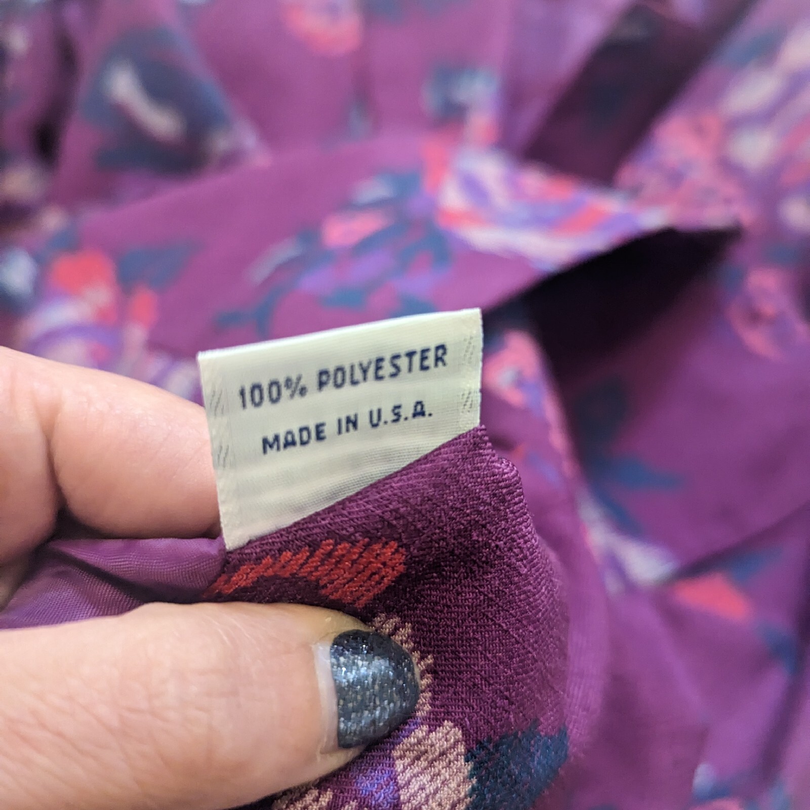 Vintage Patchington purple floral print skirt suit set with scarf size 8
