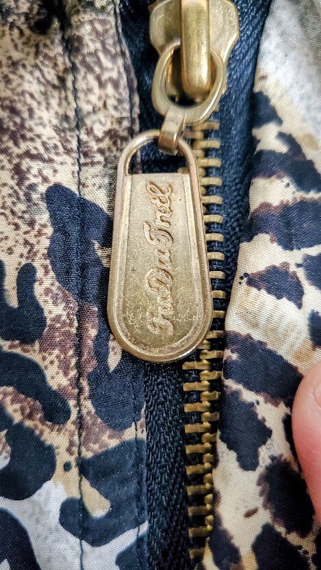 Vtg Jacket Animal Print Silk Designer Bomber L FUDA International 90s