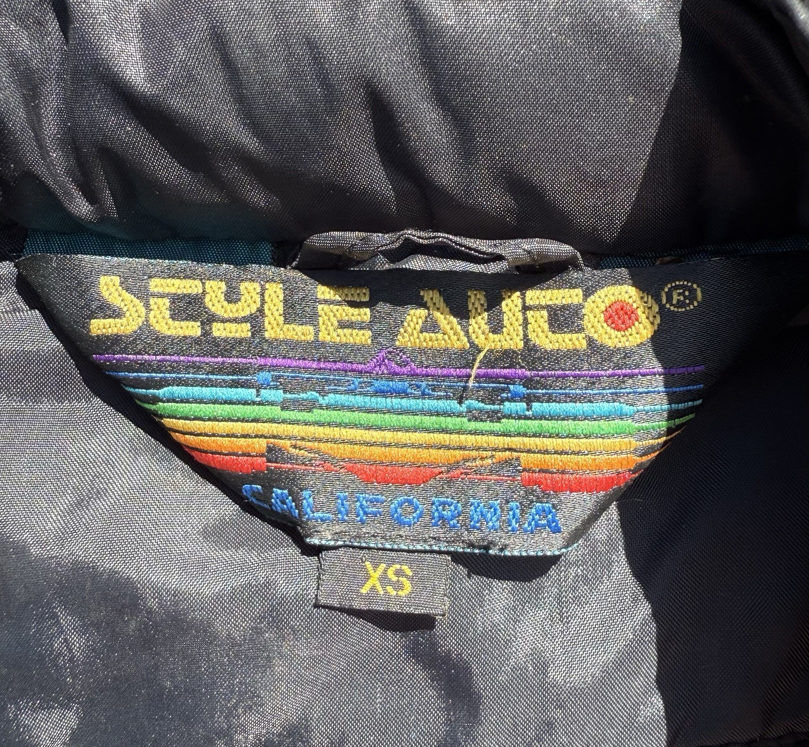 VINTAGE 1980s Black STYLE AUTO CORVETTE JACKET PATCH RACING Car Padded XS