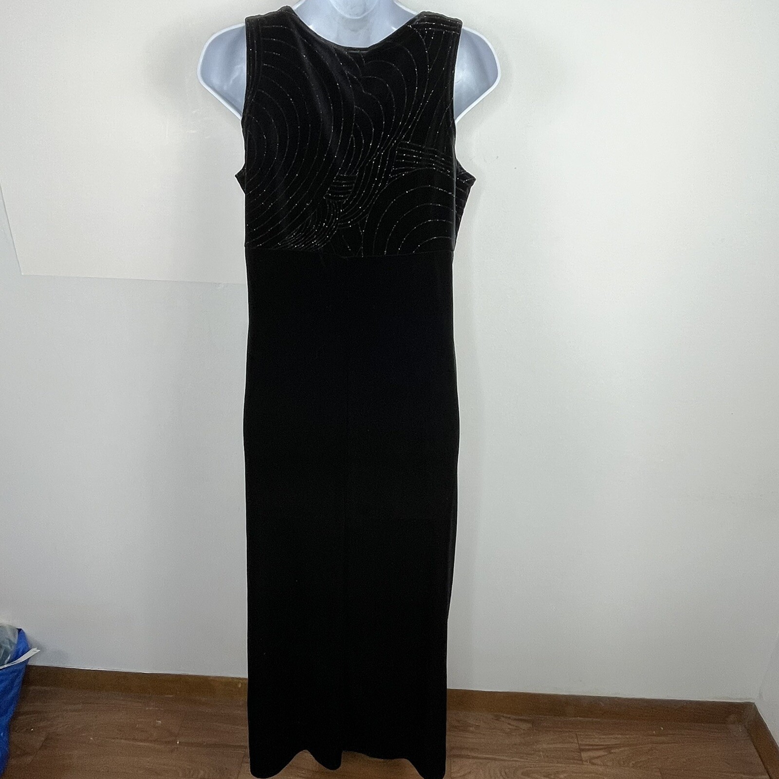K Studio Beaded Jacket Dress Sz 8 Black Evening Elegance Formal VINTAGE NEW
