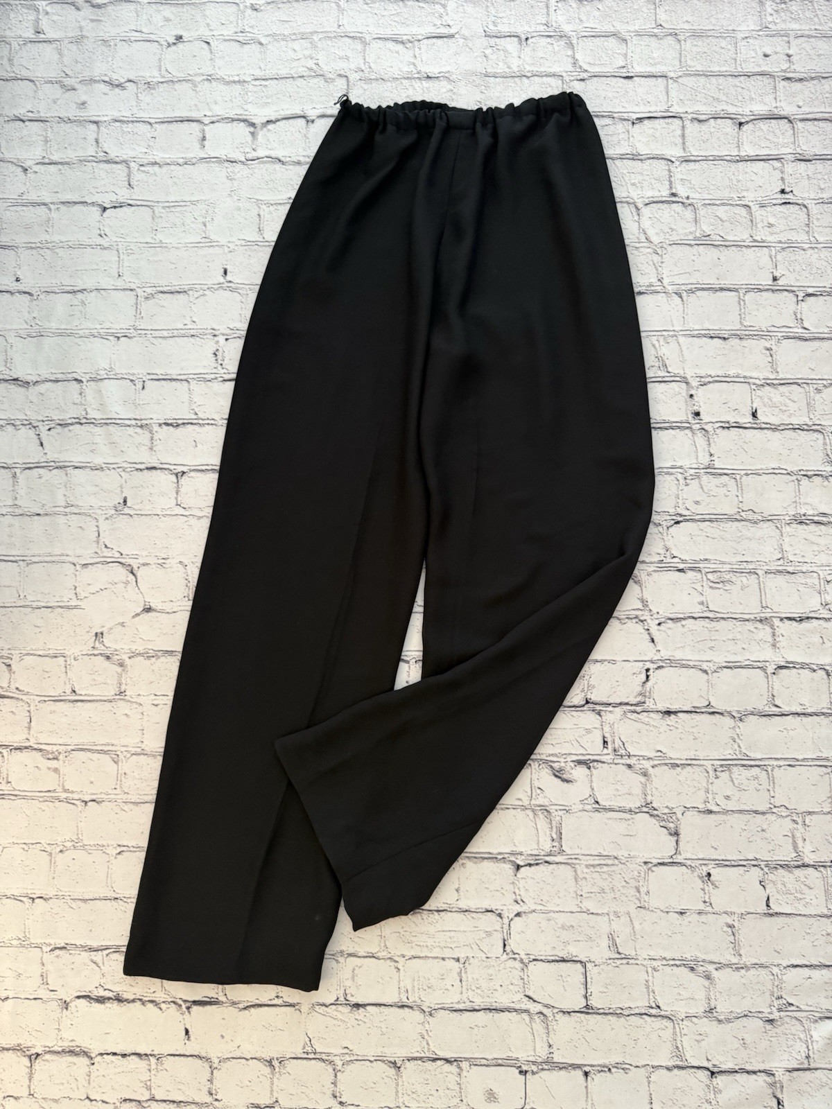 Rare Vintage Malbe Womens Black Chiffon Pants Union Made Size Small Inseam 29″