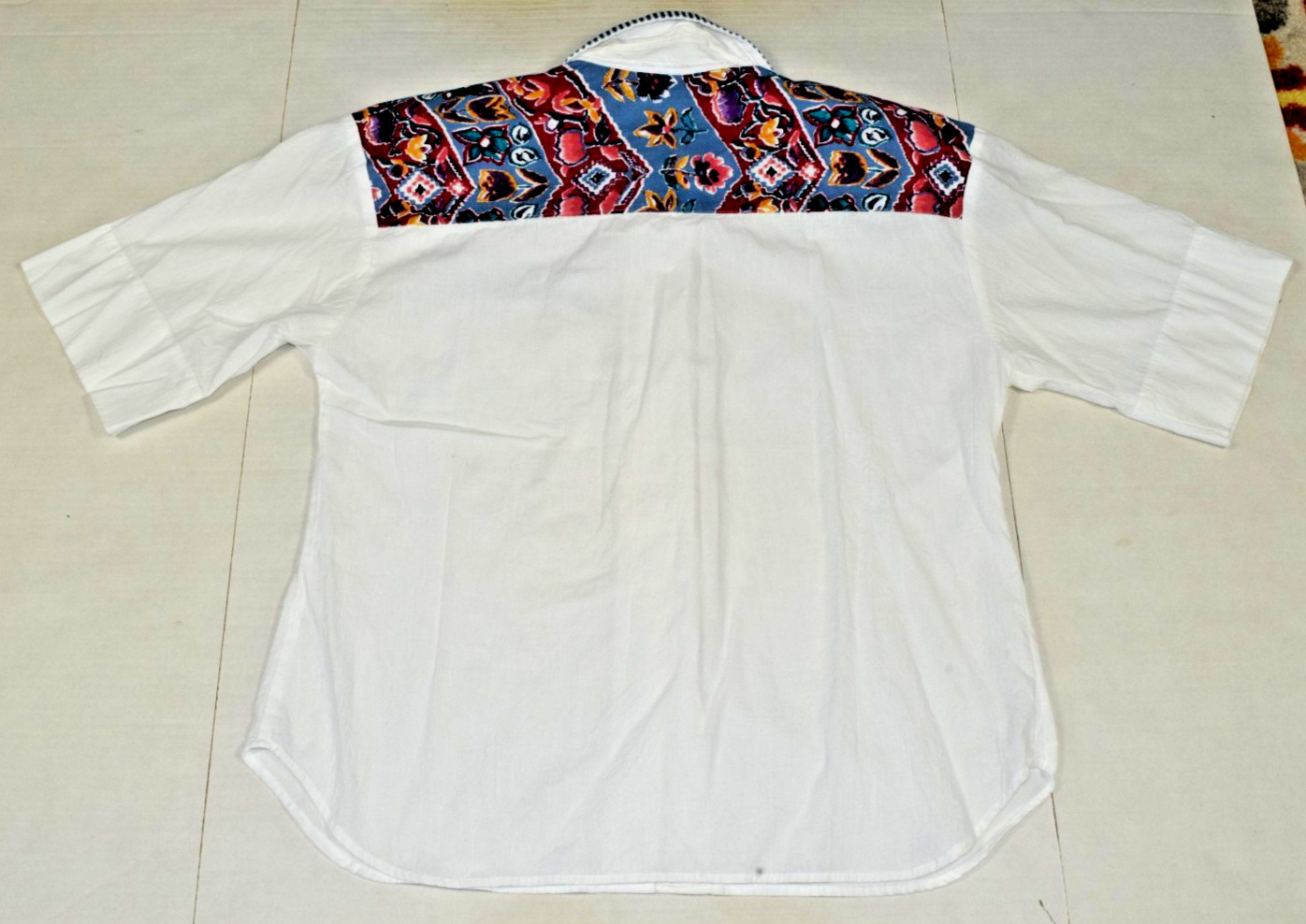 Vintage Womens Top Cabrais Size M/L 80s Thin White Decorative Trim Shoulder Pads