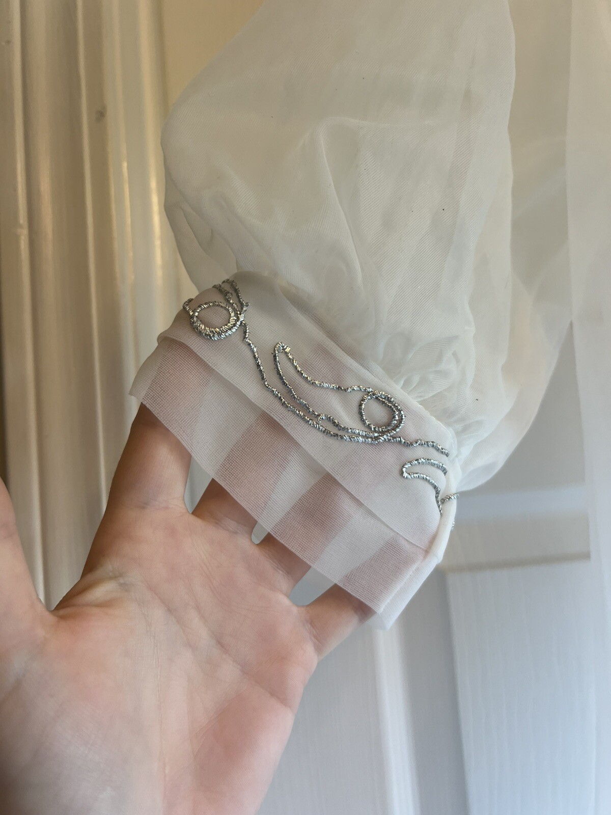 Vintage 60s(?) Pandora’s Lingerie Peignoir Bridal Chiffon Robe Size Medium