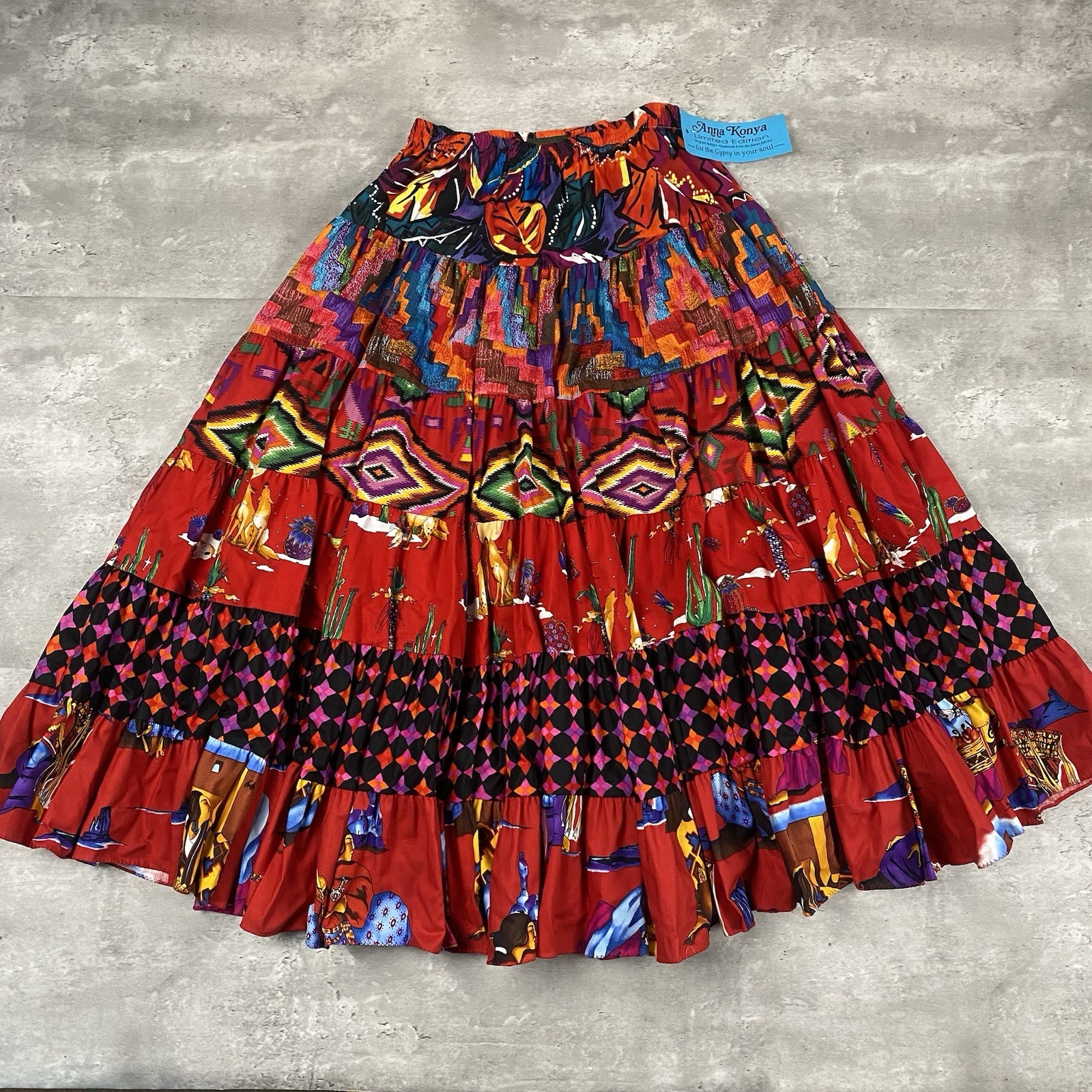 vintage ANNA KONYA Jackson skirt maxi gypsy boho limited edition South Western