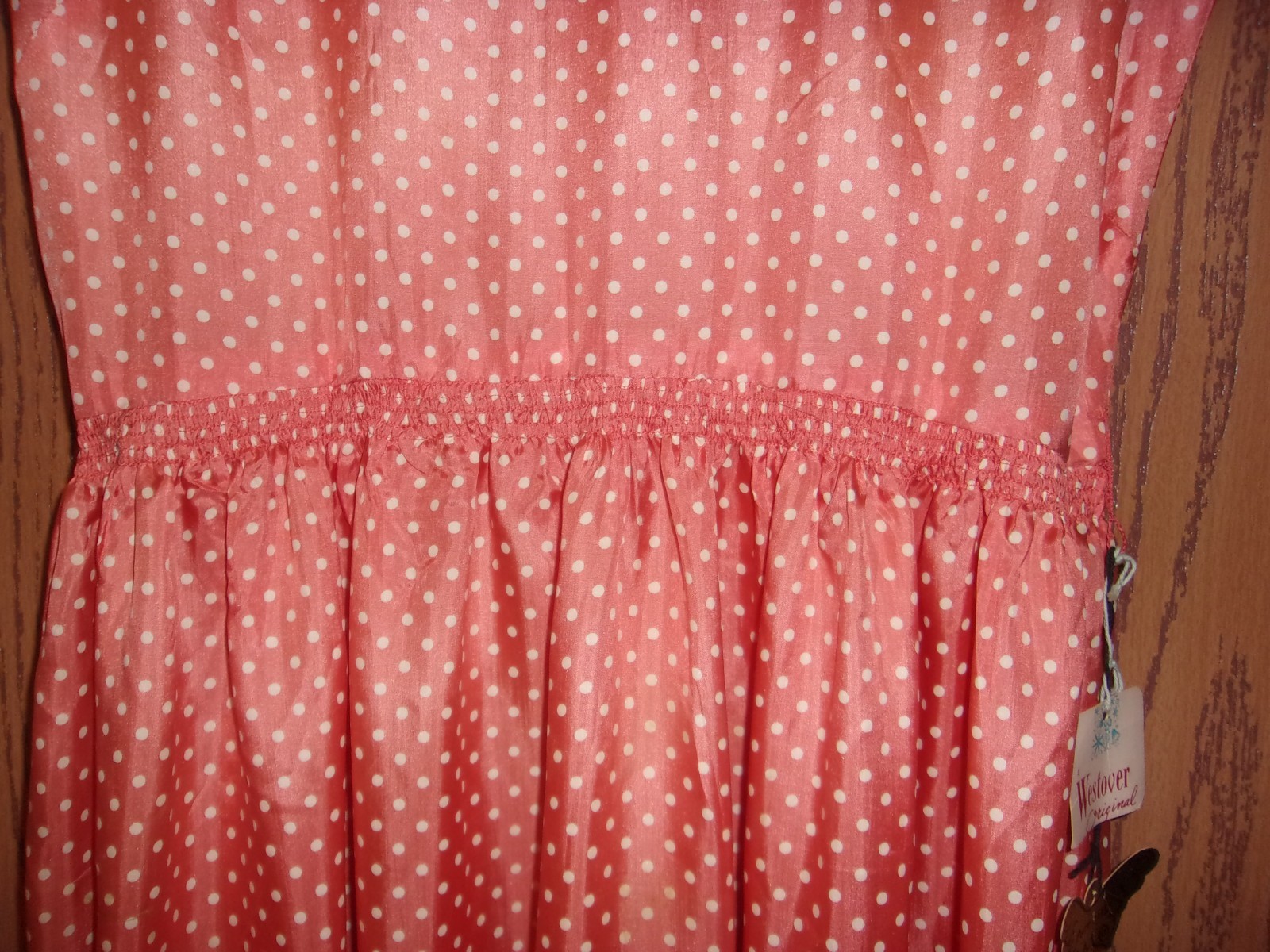 Vtg 50’s 60’s Silk Dress w/tags Orange White Polka Dots Womens Westover Original