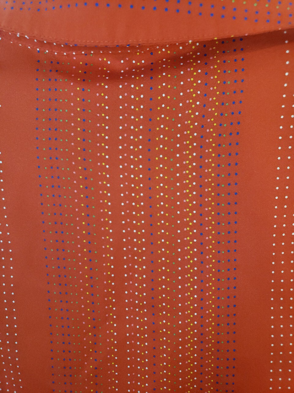 VTG 60S 70s Lady Arrow Button Up SIZE 10 L/S Red Polka dot Polyester PSYCHEDELIC