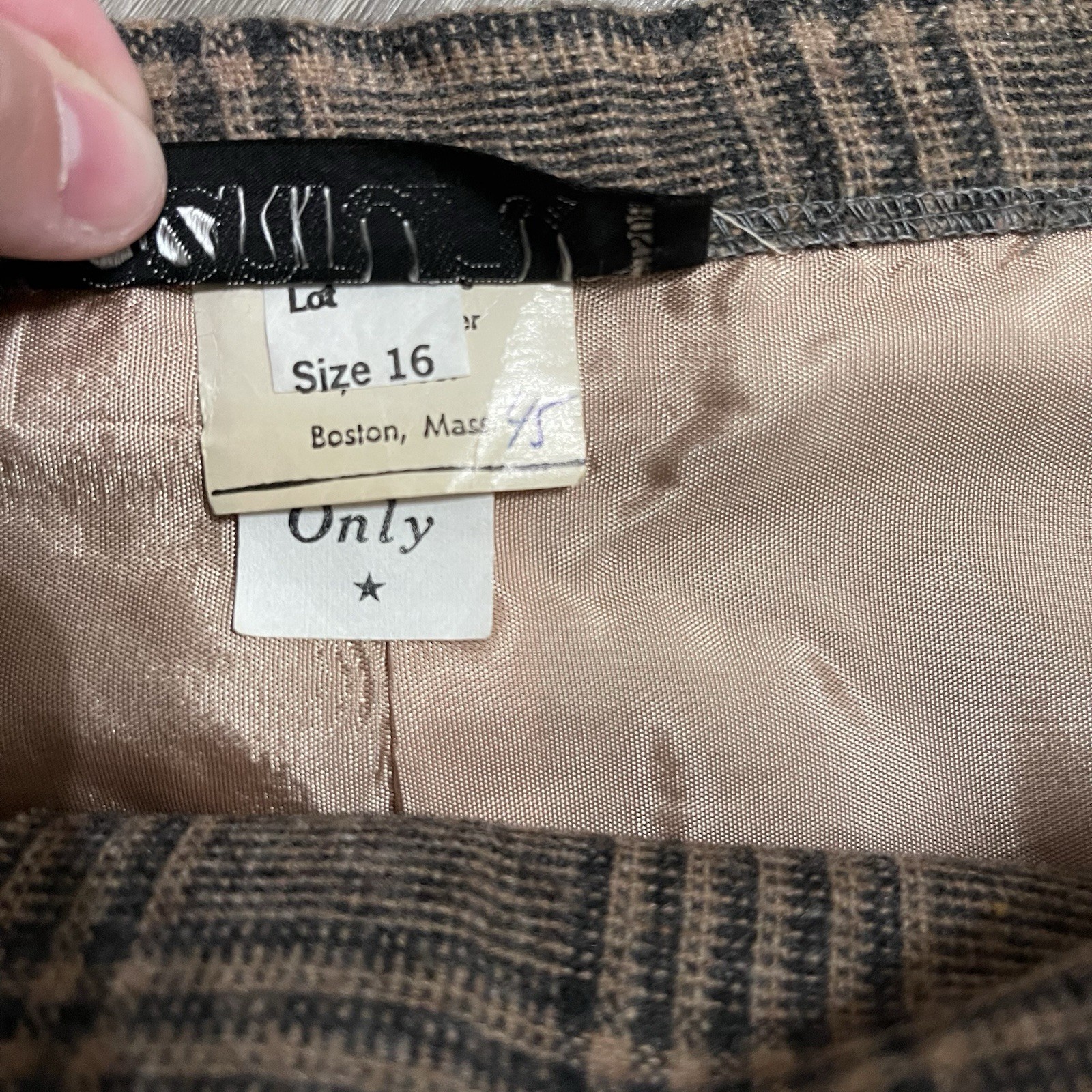 Vintage Century of Boston Wool Blend Plaid A-Line Lined Skirt Brown Size 16