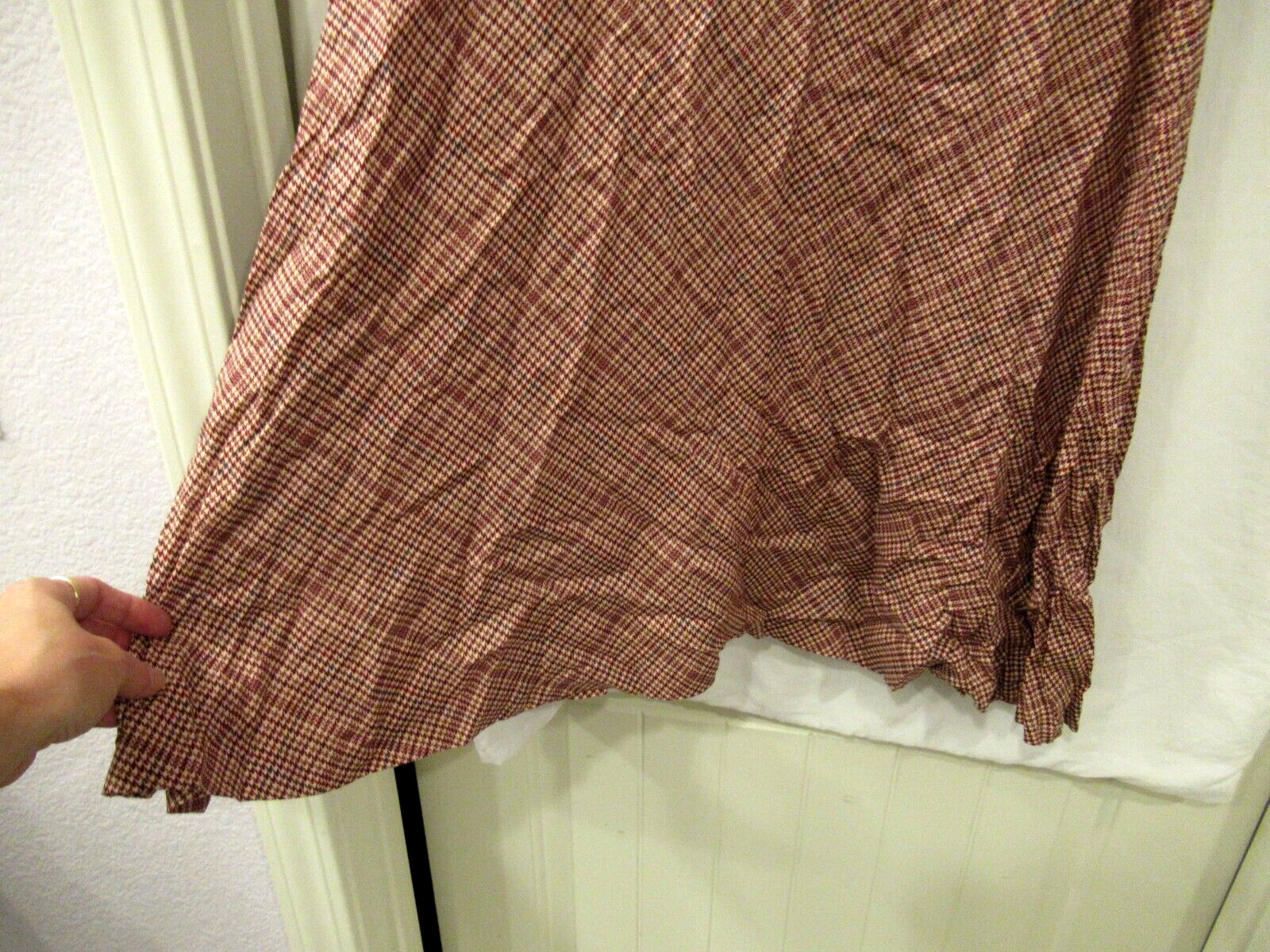 Joseph Magnin brown houndstooth plaid dress, unlined, sz. 5, 30″ chest