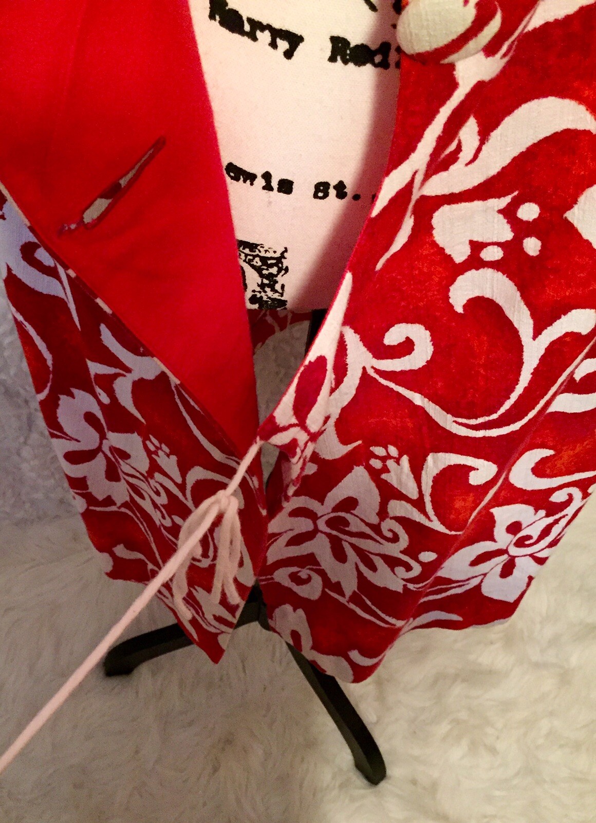 VTG 1960s to 1970s Kiyomi of Hawaii Muumuu Wrap Dress Red Orange Floral Medium