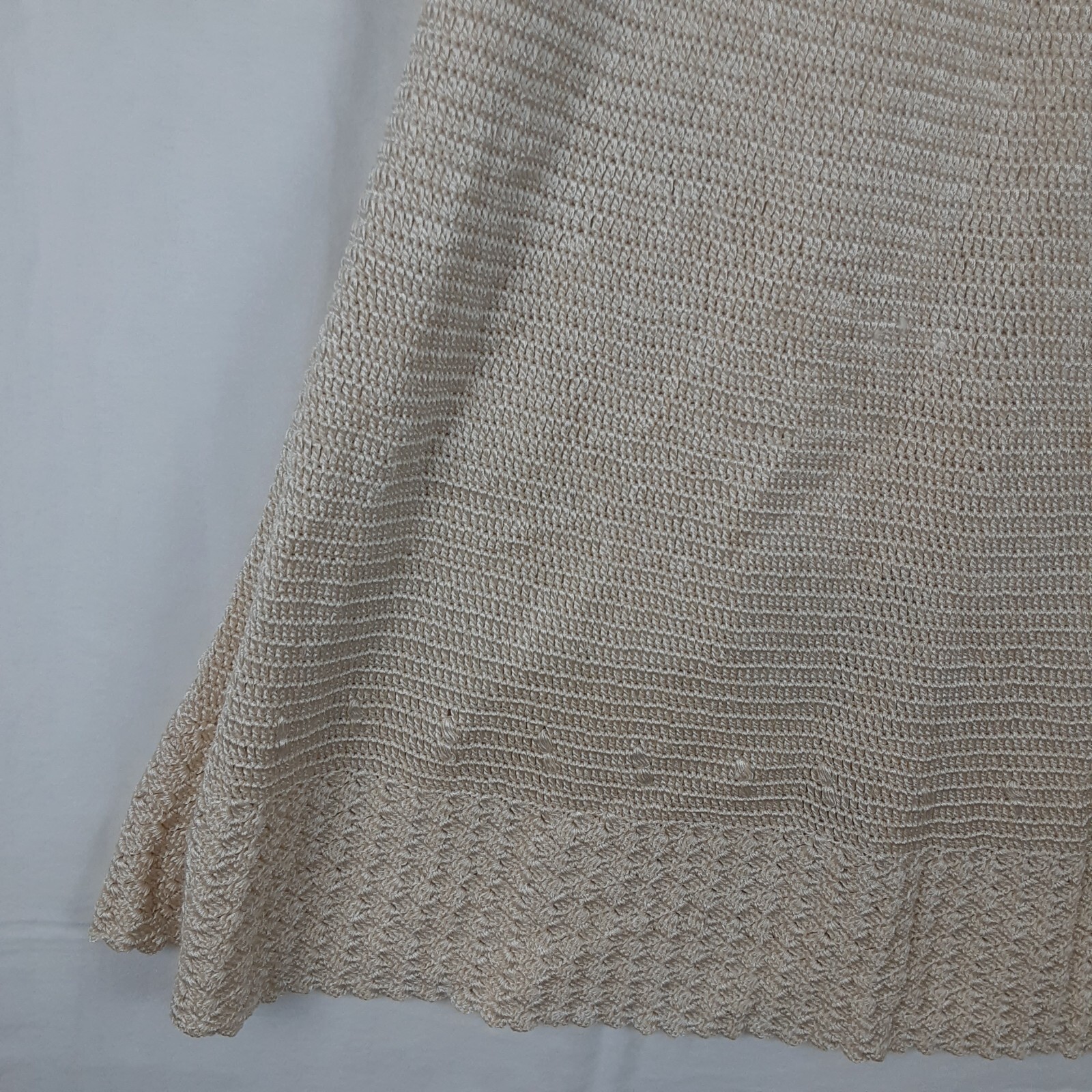 Vintage Sweater Skirt & Top Matching Set Beige Womens Unmarked Size/Brand READ