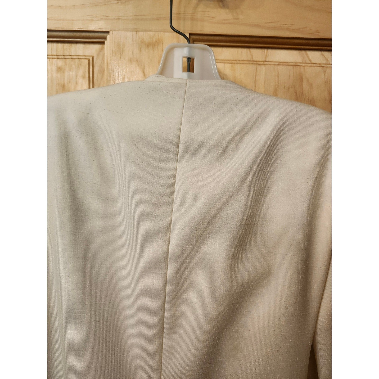 Vintage ILGWU Cream Skirt Suit Set Lace Shoulder Detail Ivory Union Made USA