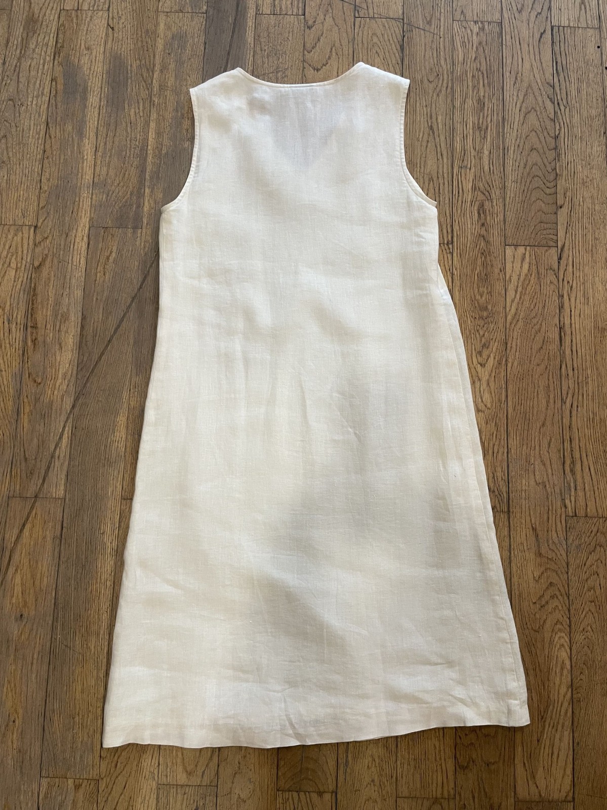 Vintage 90s CK Calvin Klein Creme Linen Tunic Dress