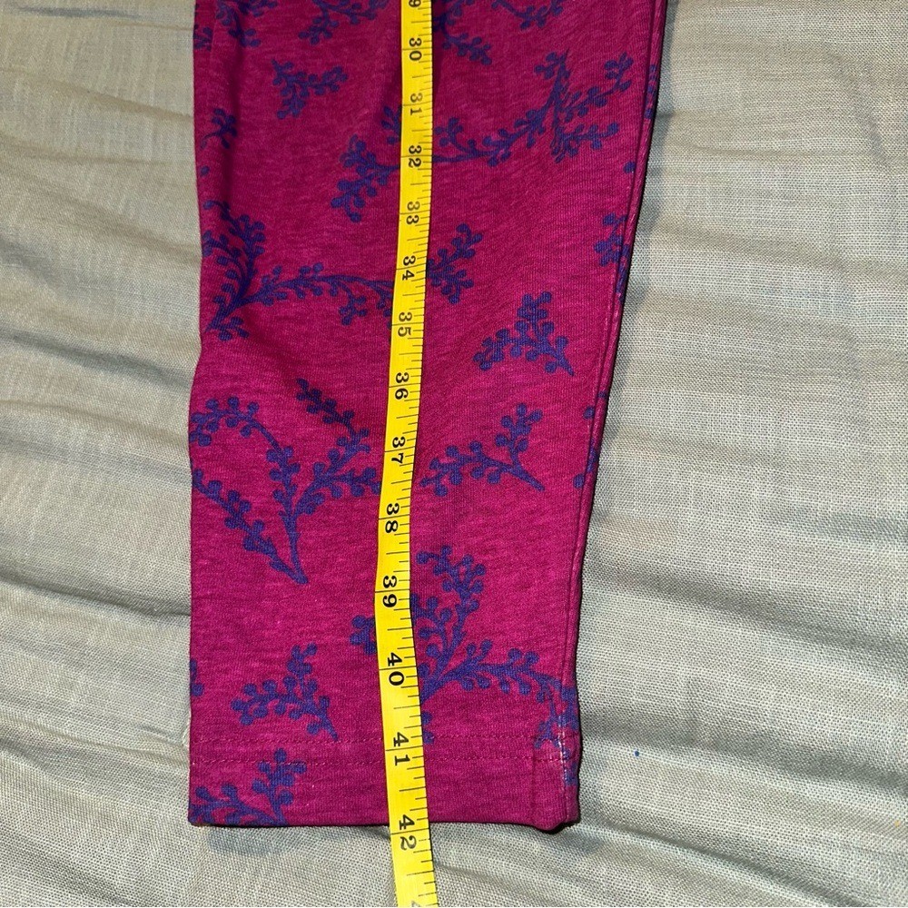 Vintage Pasta Magenta Pink Purple Vine Print Cotton Pants High Waist Small NWT