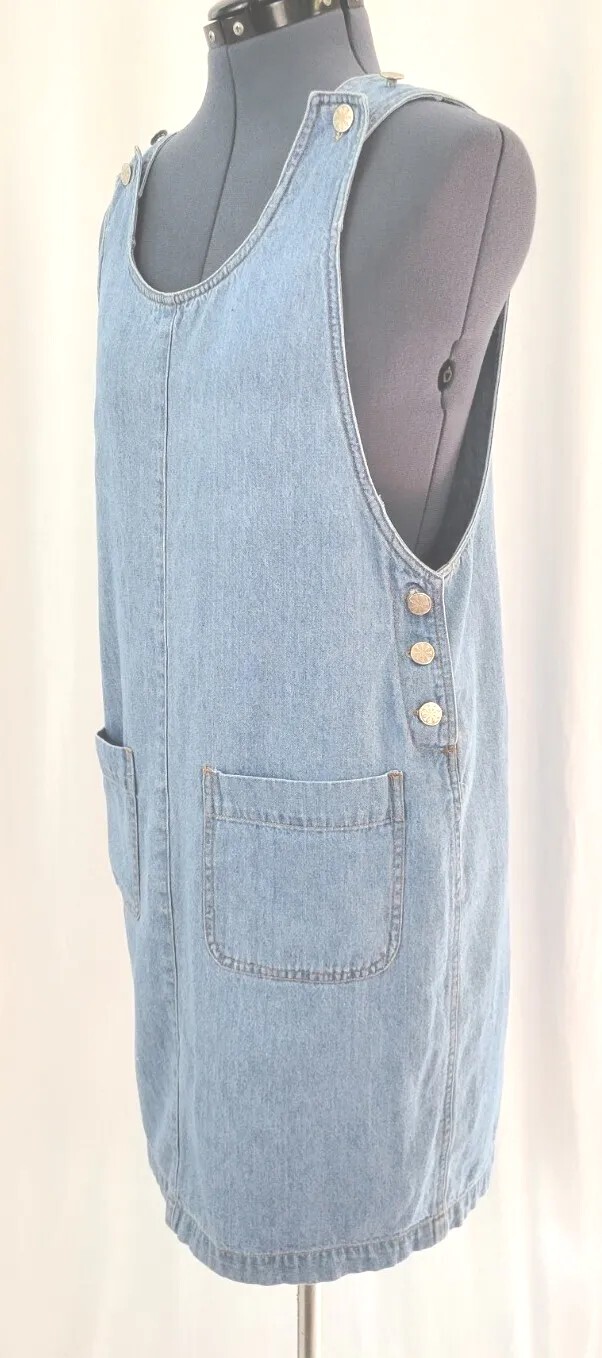 Vintage FADS Denim Jumper w Front Patch Pockets Size Small
