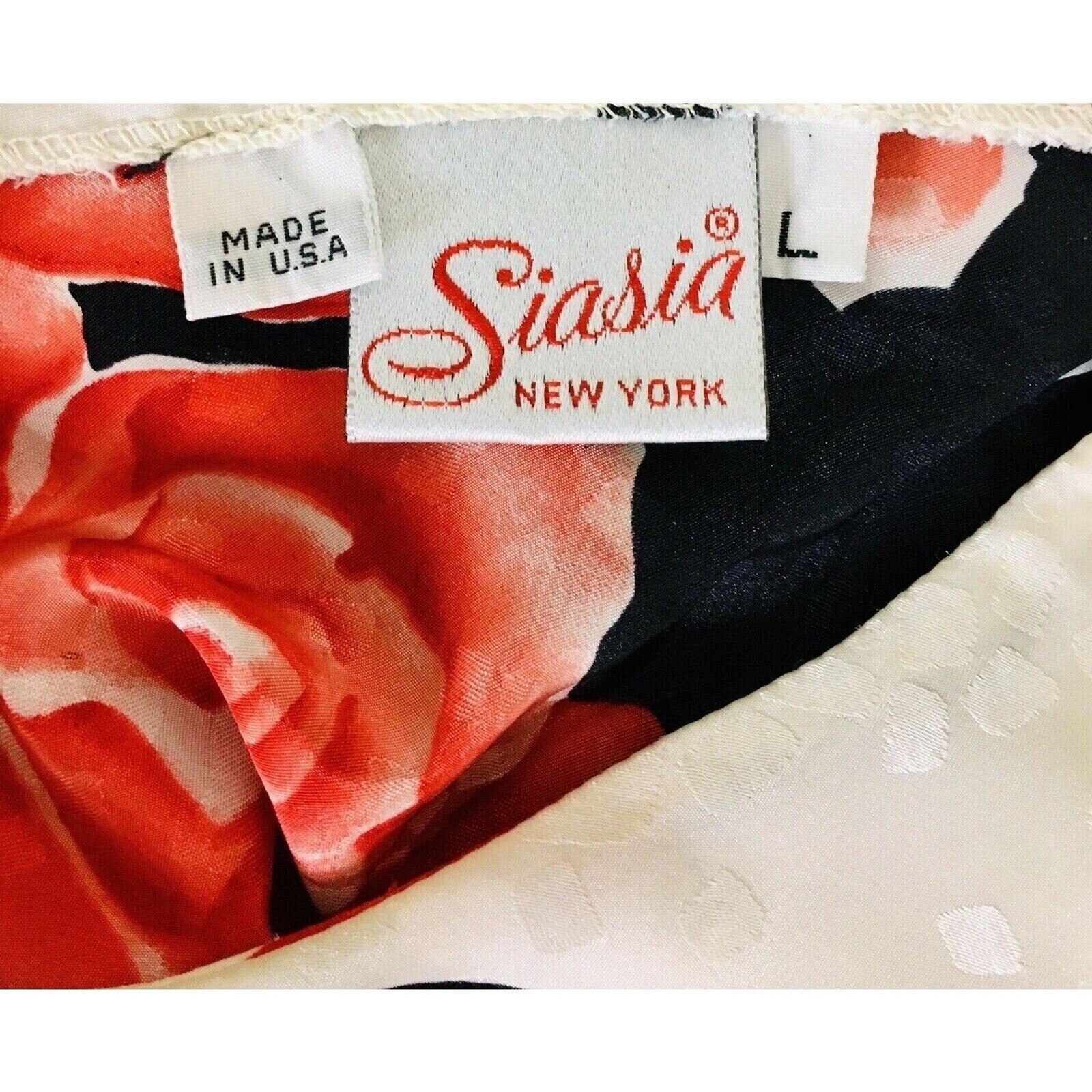 Vintage Siasia Artsy Bold Colorful Floral Brocade Batwing Sleeve Blouse Large
