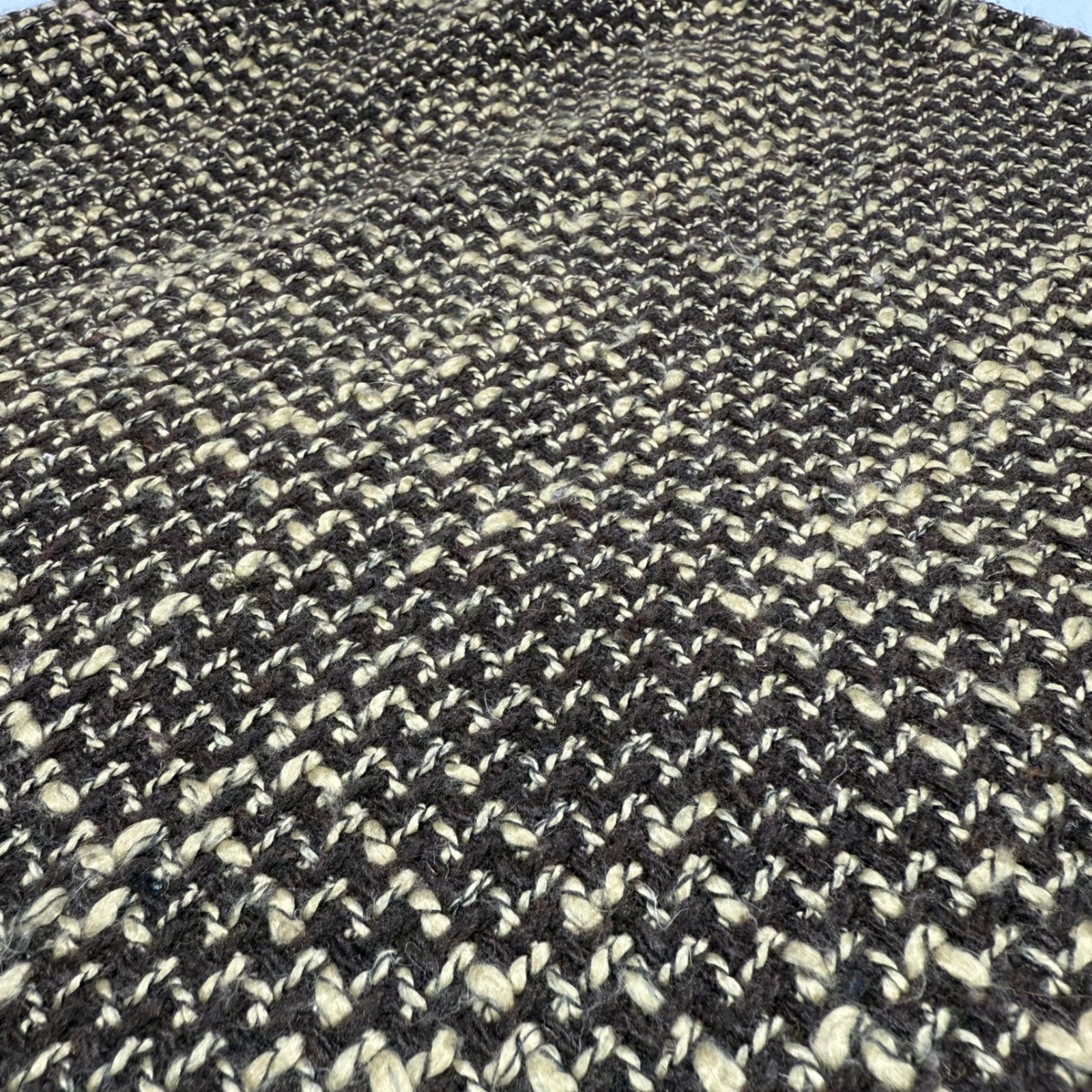 British Khaki Wool Blend Fringe Wrap Skirt Size 4 Brown Tweed Vintage Heritage