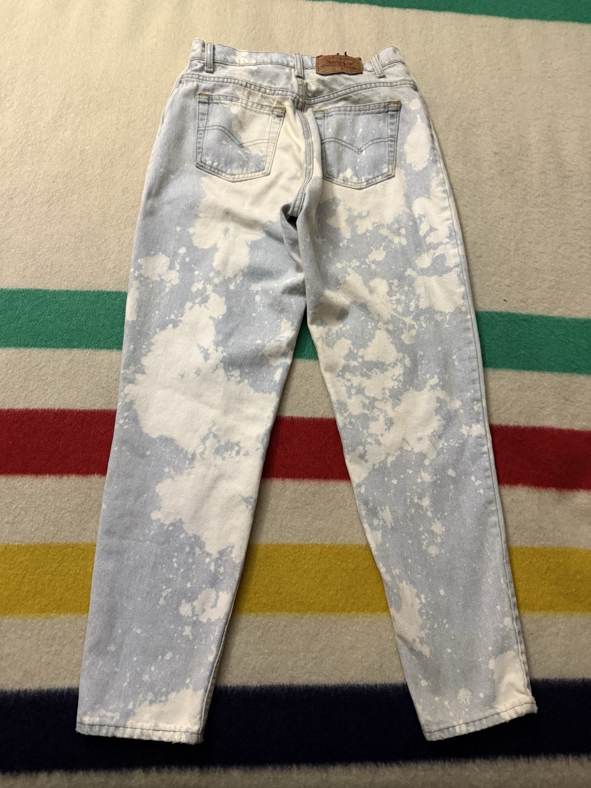 Women’s Vintage 90s Levis 16550-0233 Acid Wash Bleach Tie Dye Jeans 28/29 X 30