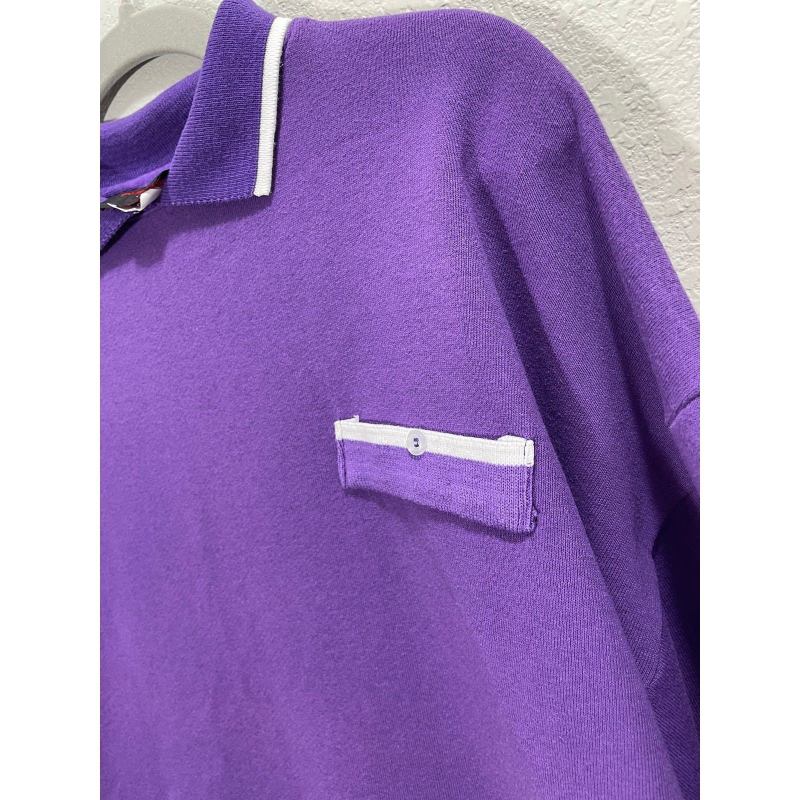 Vintage 90s Purple Long-sleeve Polo Sweatshirt Collared Sunbelt Sportswear XL