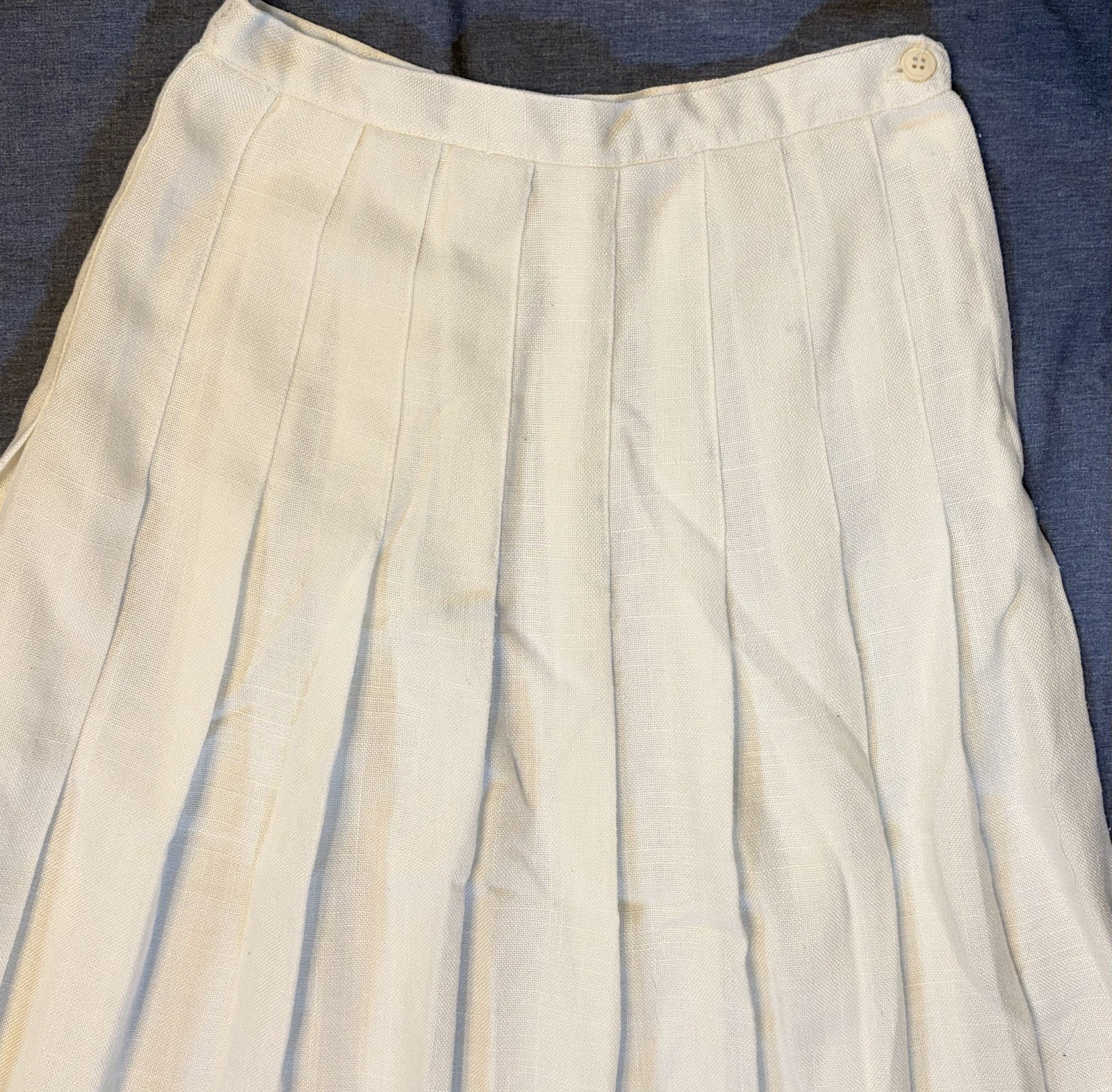 PRESTIGE of BOSTON Vintage 60s 70s Preppy Pleated Skirt 10 Union Made White