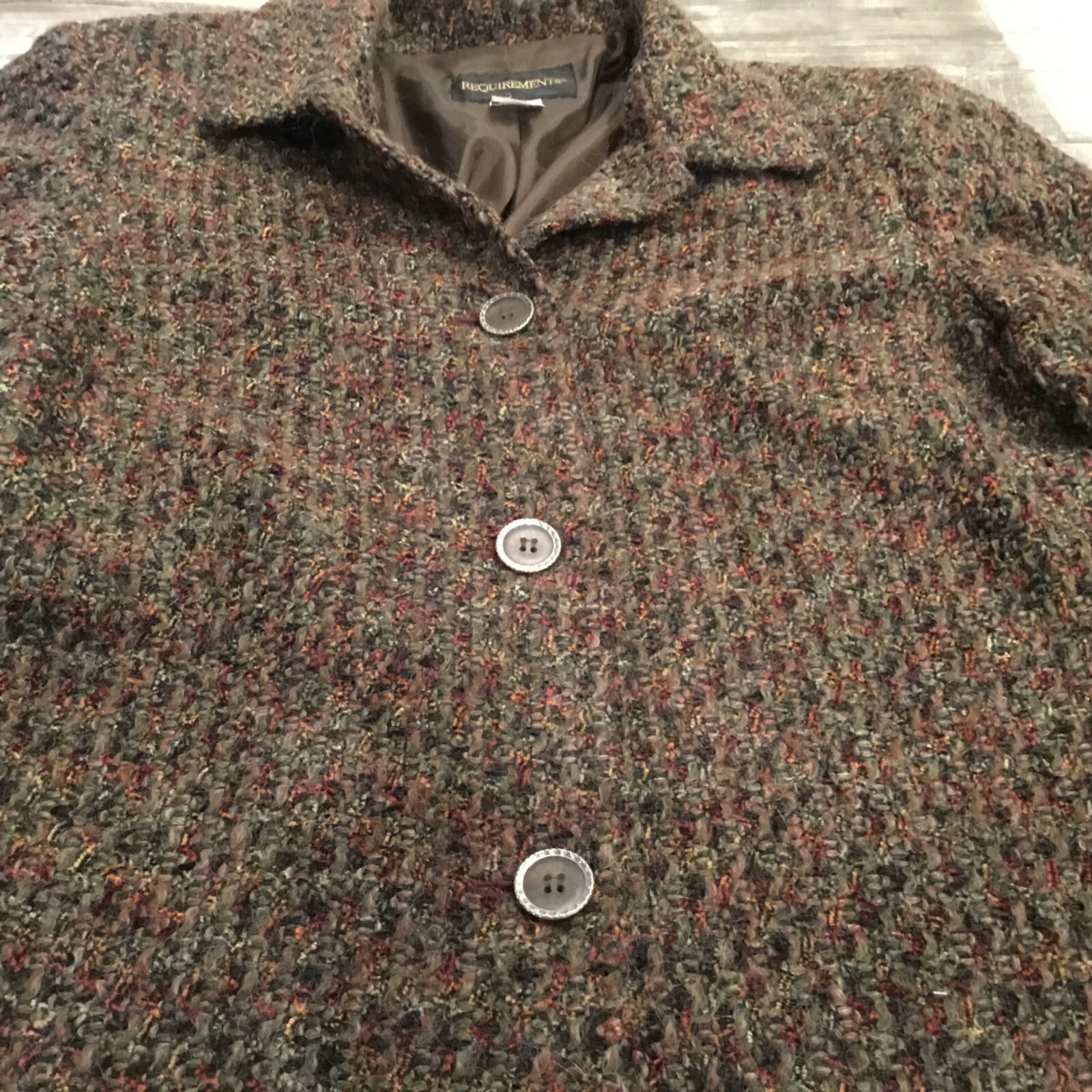 Tweed Blazer M Chocolate Brown Vibes Button Up Lined Dark Academia Androgynous