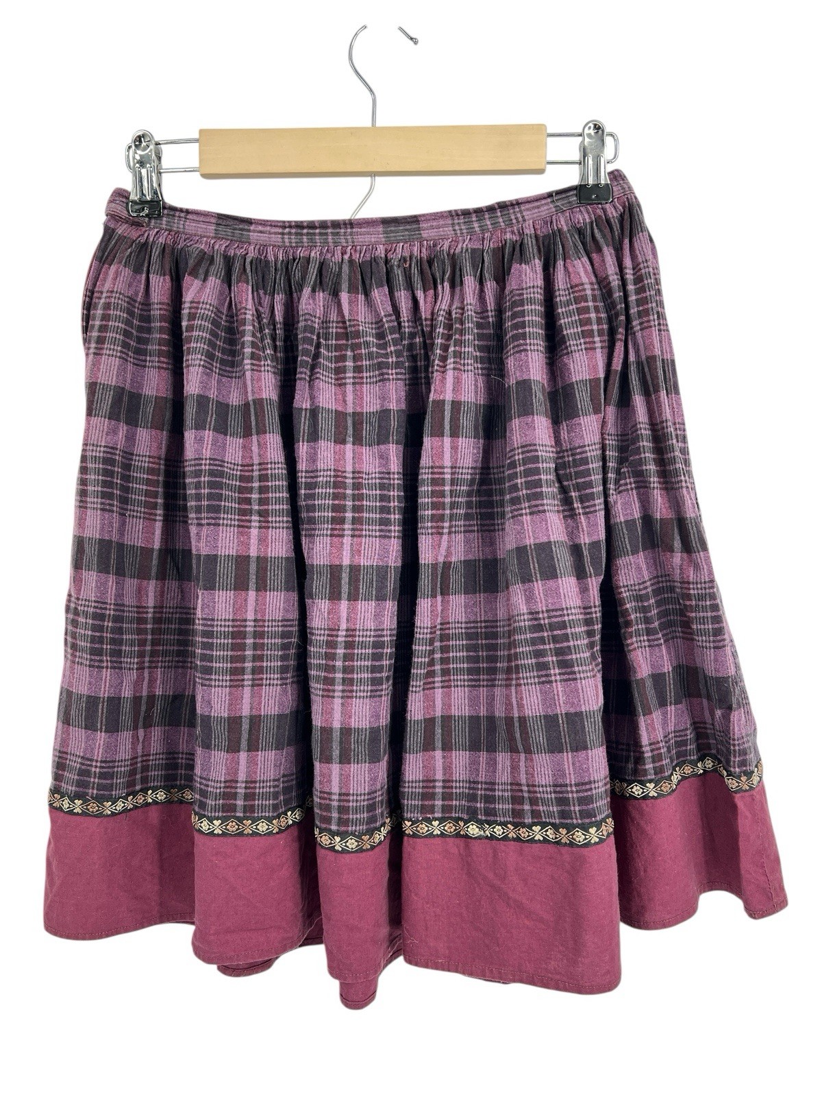 Vintage 90s Grunge Juke Box Flannel Plaid Skirt Large Punk Streetwear