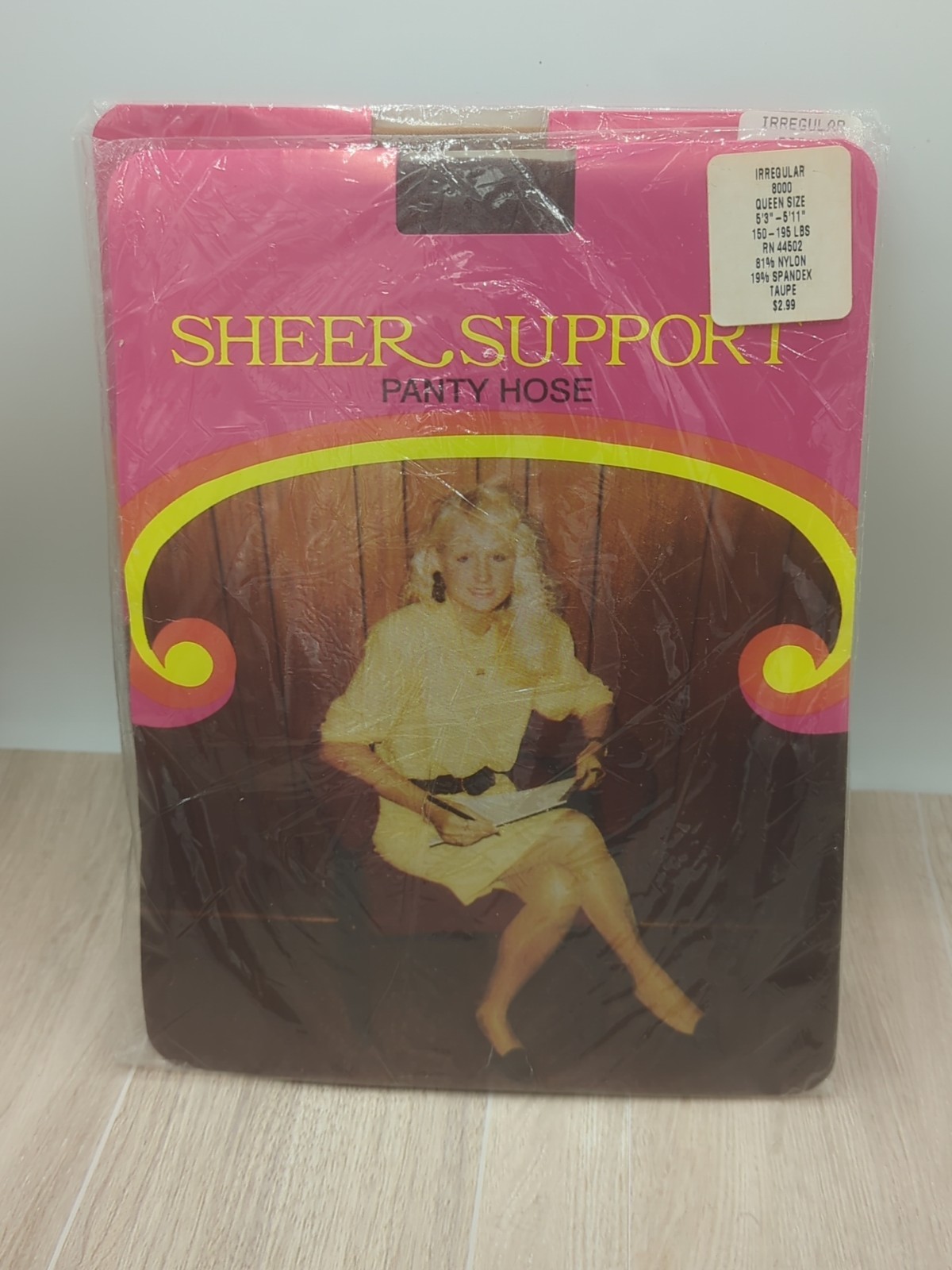 Burlington Sheer Support Vintage Pantyhose Queen Tan/Brown USA Made
