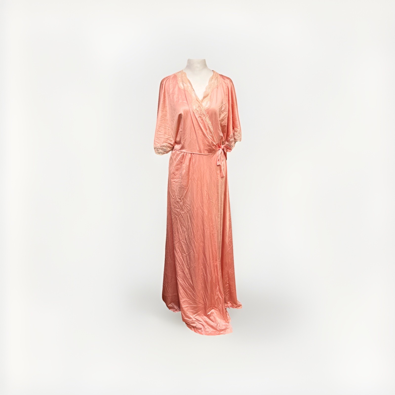 Lily Of France Vintage Nightgown Robe Pink Coquette Large Rosa Puelo Szole