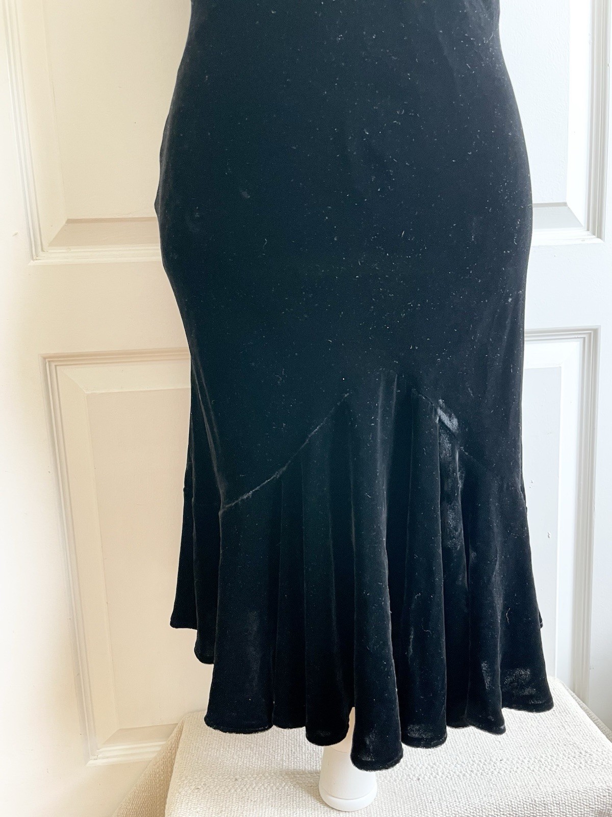 Vtg Jones New York 1940s Style Velvet Silk Blend Dress Size 10 Beaded Sequin