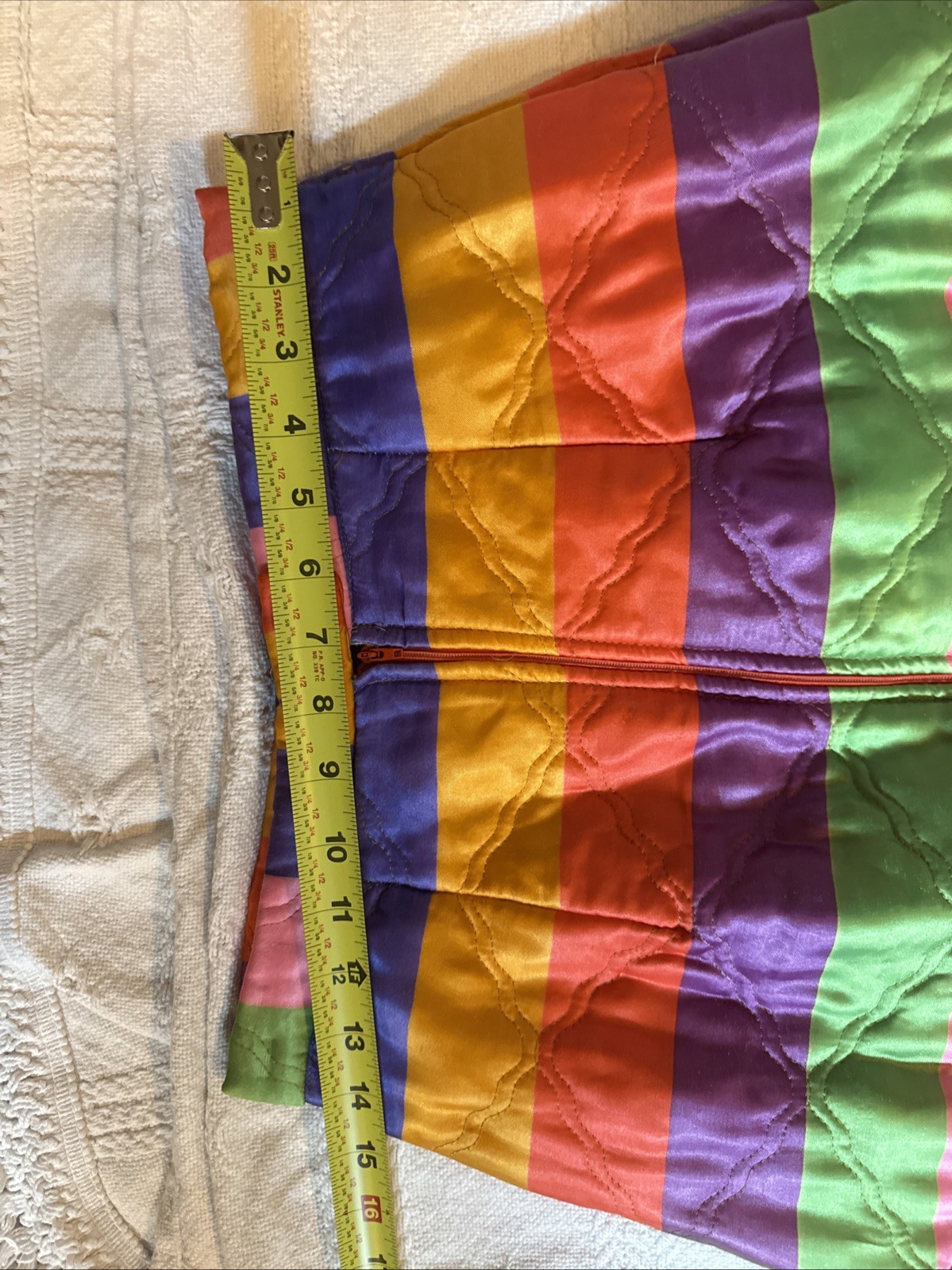 Vintage Rhapsody By Glazier Quilted Striped Maxi Skirt S/M Size 12 Rainbow