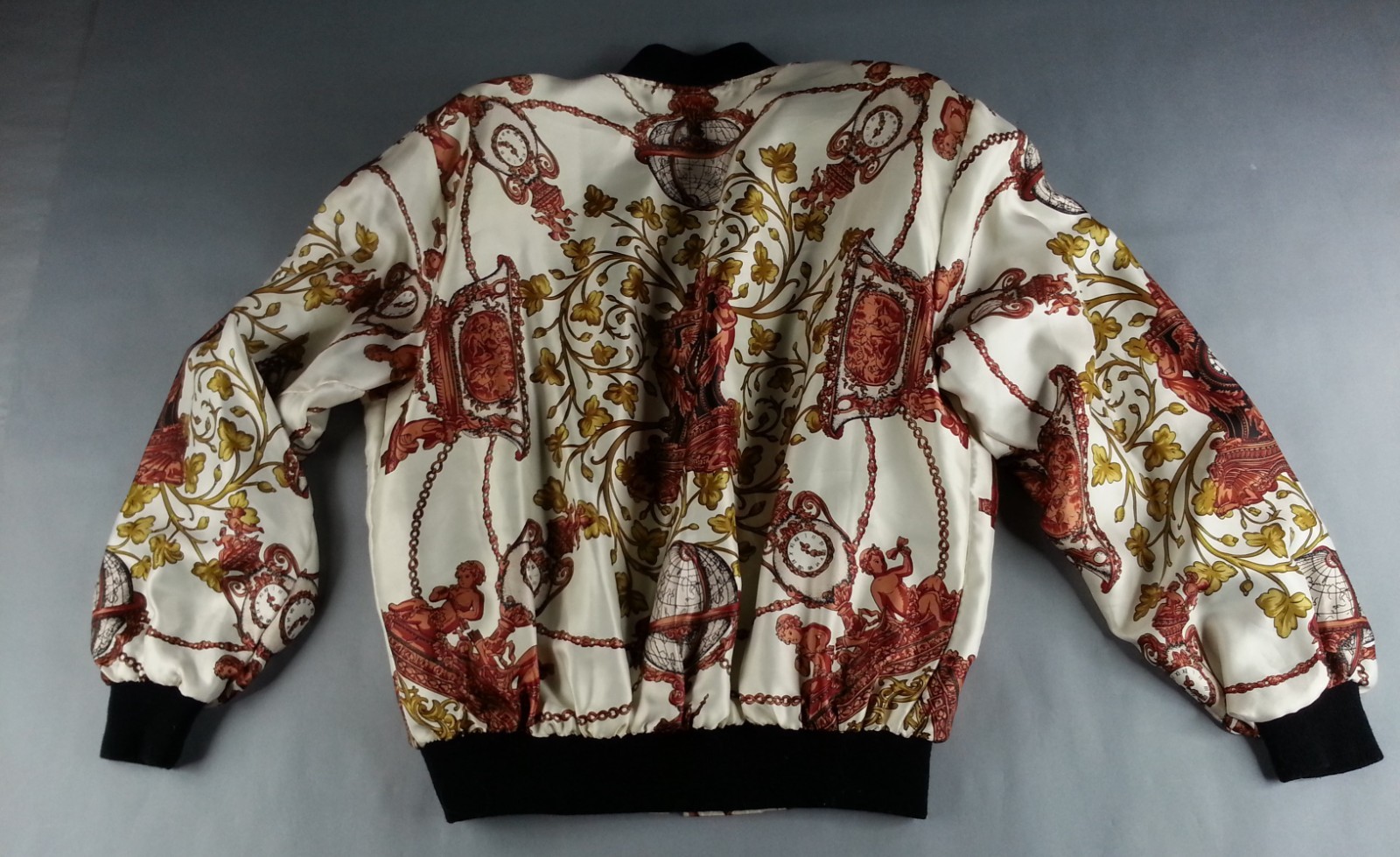 Vintage Retro 90’s Style Long Sleeve Jacket Korea Globe Florentine Pattern