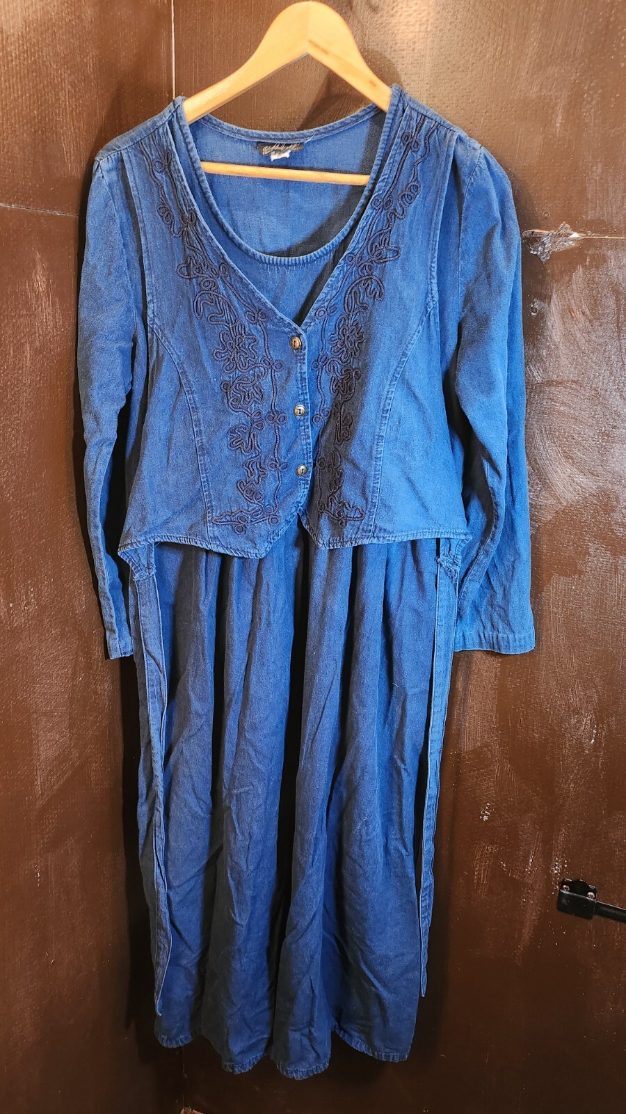 MAJJ New York & Paris Vintage Fancy/Embroidered Jean Dress Size M