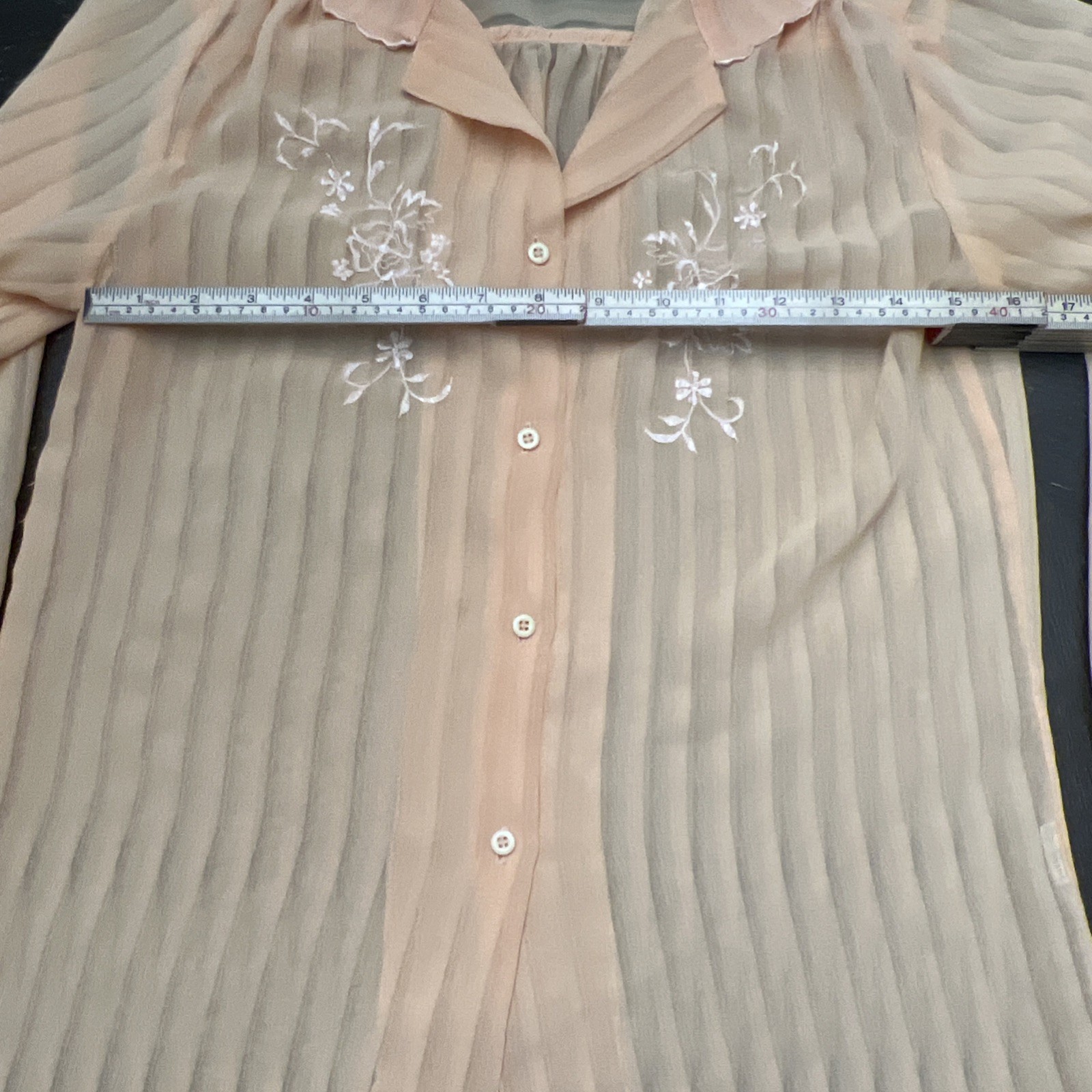 Vintage ︱80’s ︱Orange Blouse ︱Womens ︱Floral Embroidery ︱Juste Arrive︱Medium