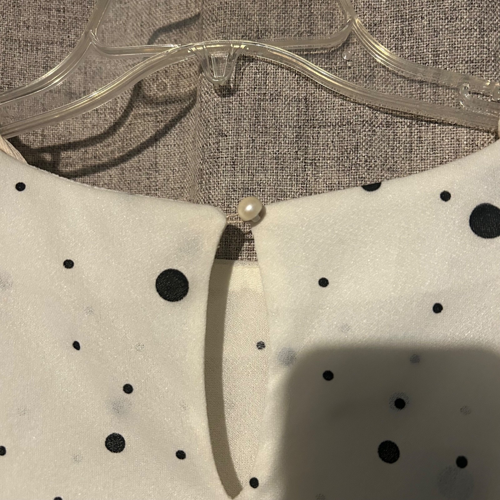 VTG white with black polka dots sheer dress 16 1/2