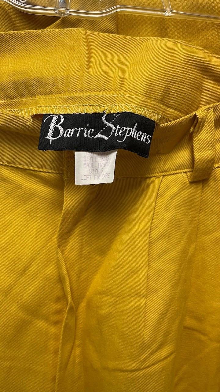Vintage 1980s BARRIE STEPHENS 2 PIECE Yellow Blazer and Long Shorts Set Rare USA