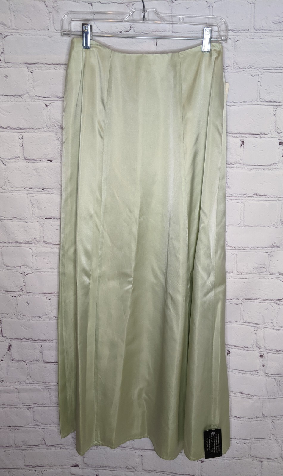 Vintage 80’s Crimson by Lawrence Kurtz Light Sage Satin Maxi Evening Skirt Sz 6
