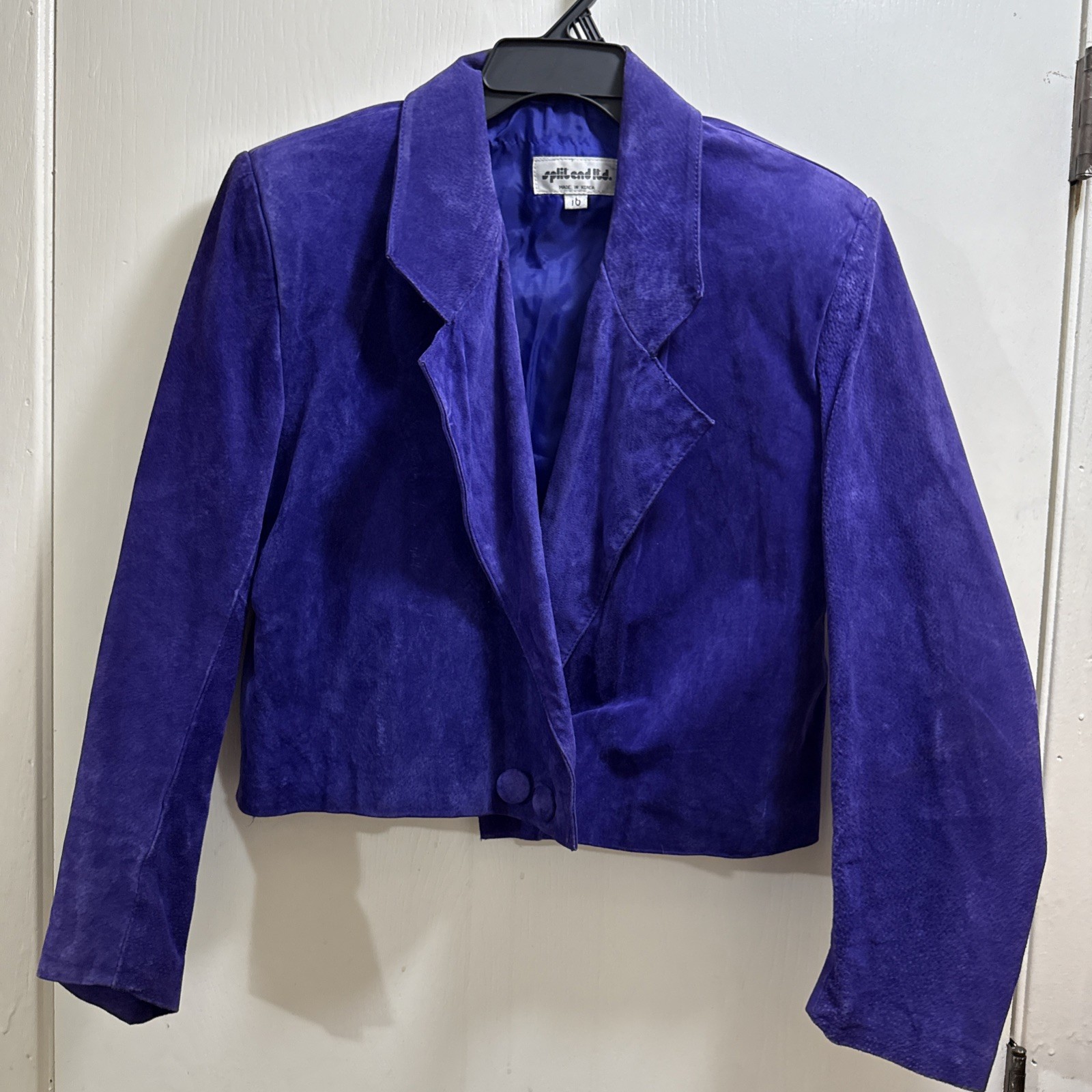 Vintage 80’s Suede Split End Ltd. Purple Rain Cropped Blazer Jacket