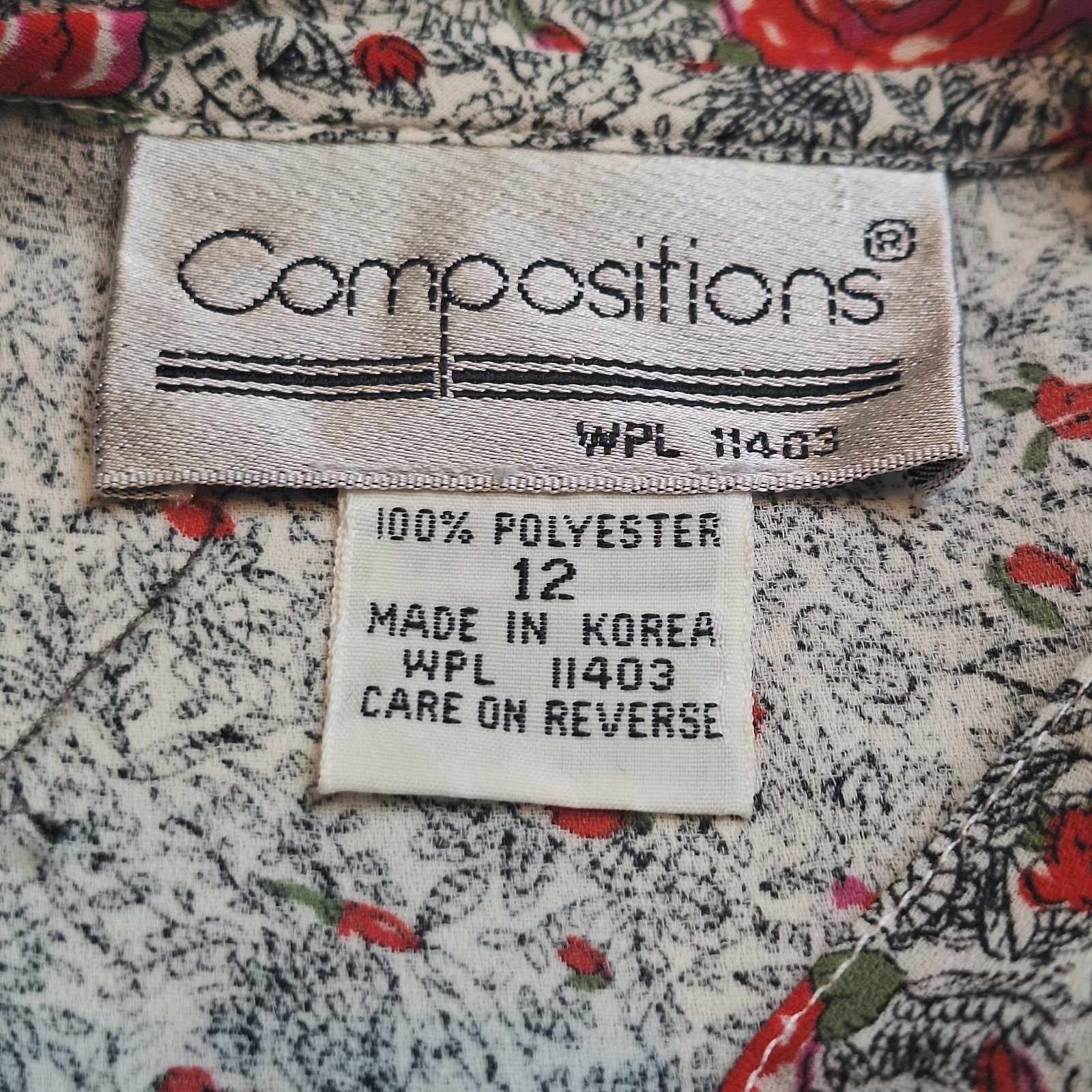 Vtg 80s Compositions Maxi Skirt Set, Sz 12