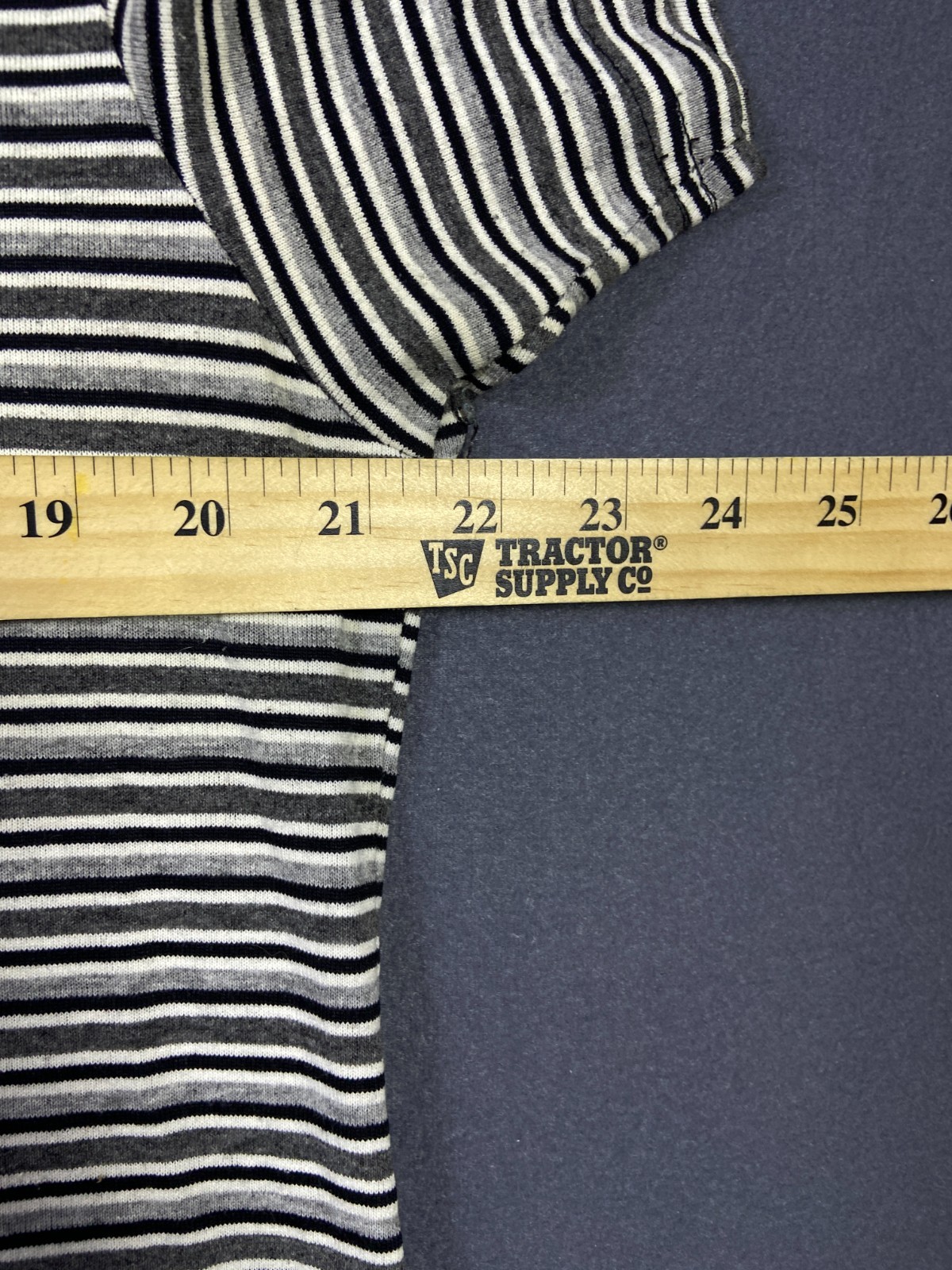Vintage 90s Grey White Striped Beware Midi Dress Long Tall XLT 22×47 Nautical