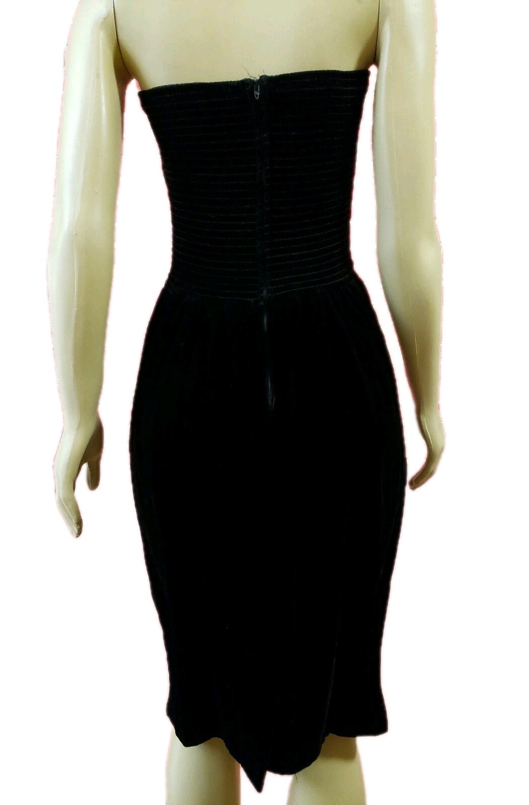 Positively Ellyn | Union Made Vintage Velvet Black Strapless Women’s Dress 7/8