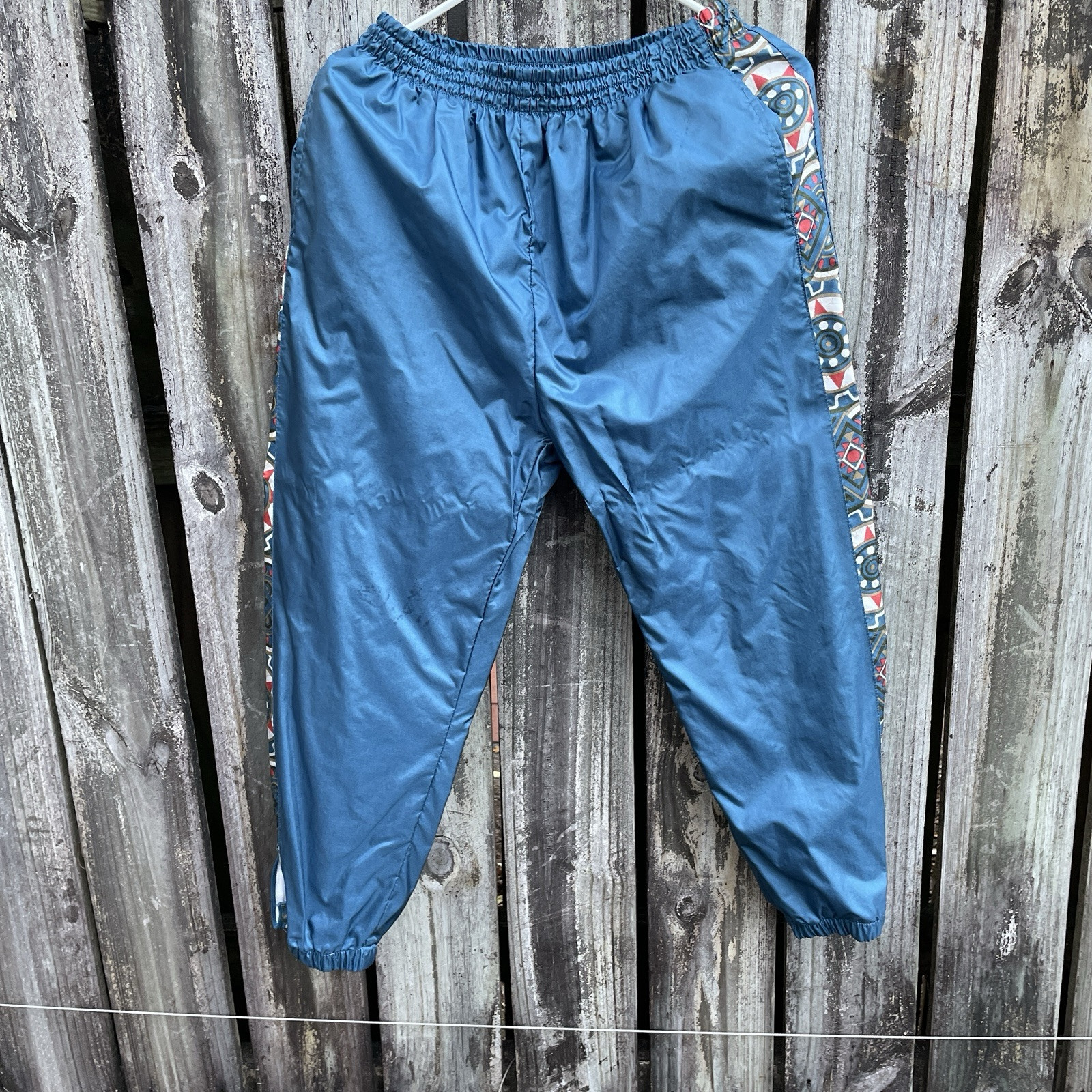 VTG 90s Windbreaker Jacket & Pants Teal Multi Color Trim Size Woman’s M