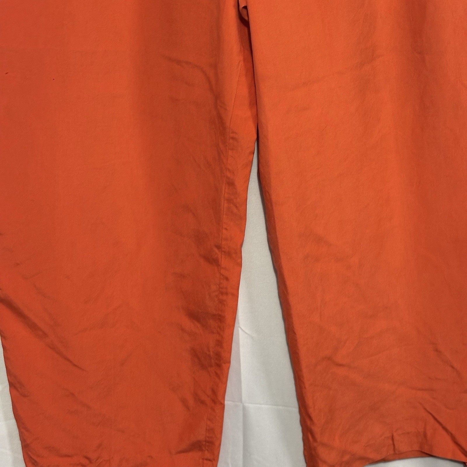 Vintage 100% Silk Orange High Waisted Pleated Trouser Pants Classic Colorful