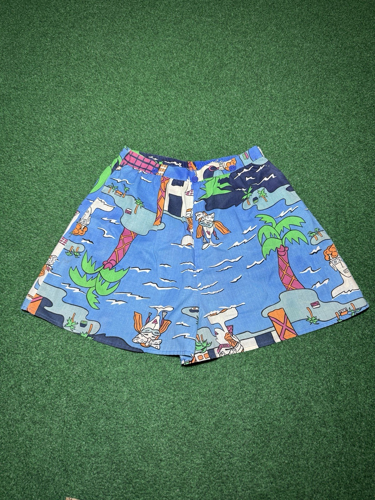 Vintage Shorts 80s 90s 26 6” Tropical Retro Beach Designer