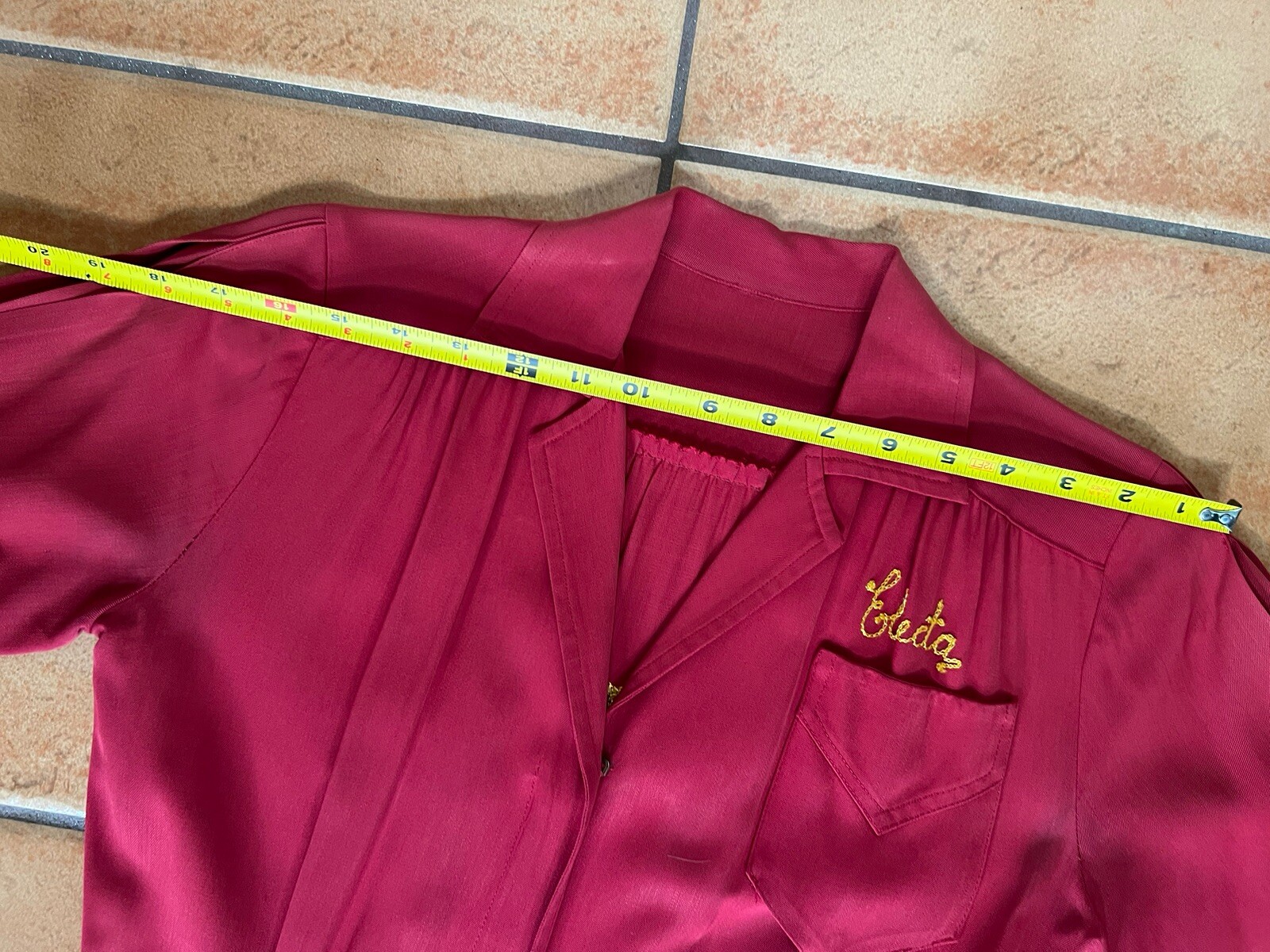Vintage 40s Shell gasoline Bowling Dress Chainstitch Hot Rod Gabardine RARE Car