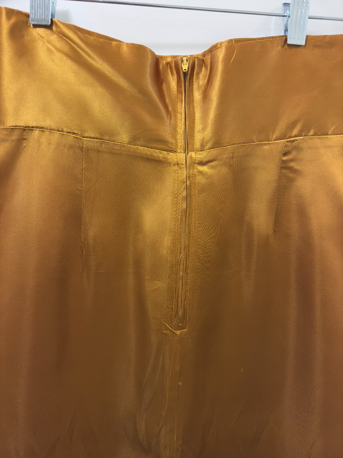 1980’s Acetate Metallic Gold Skirt with Button Corset, Vintage Clothing