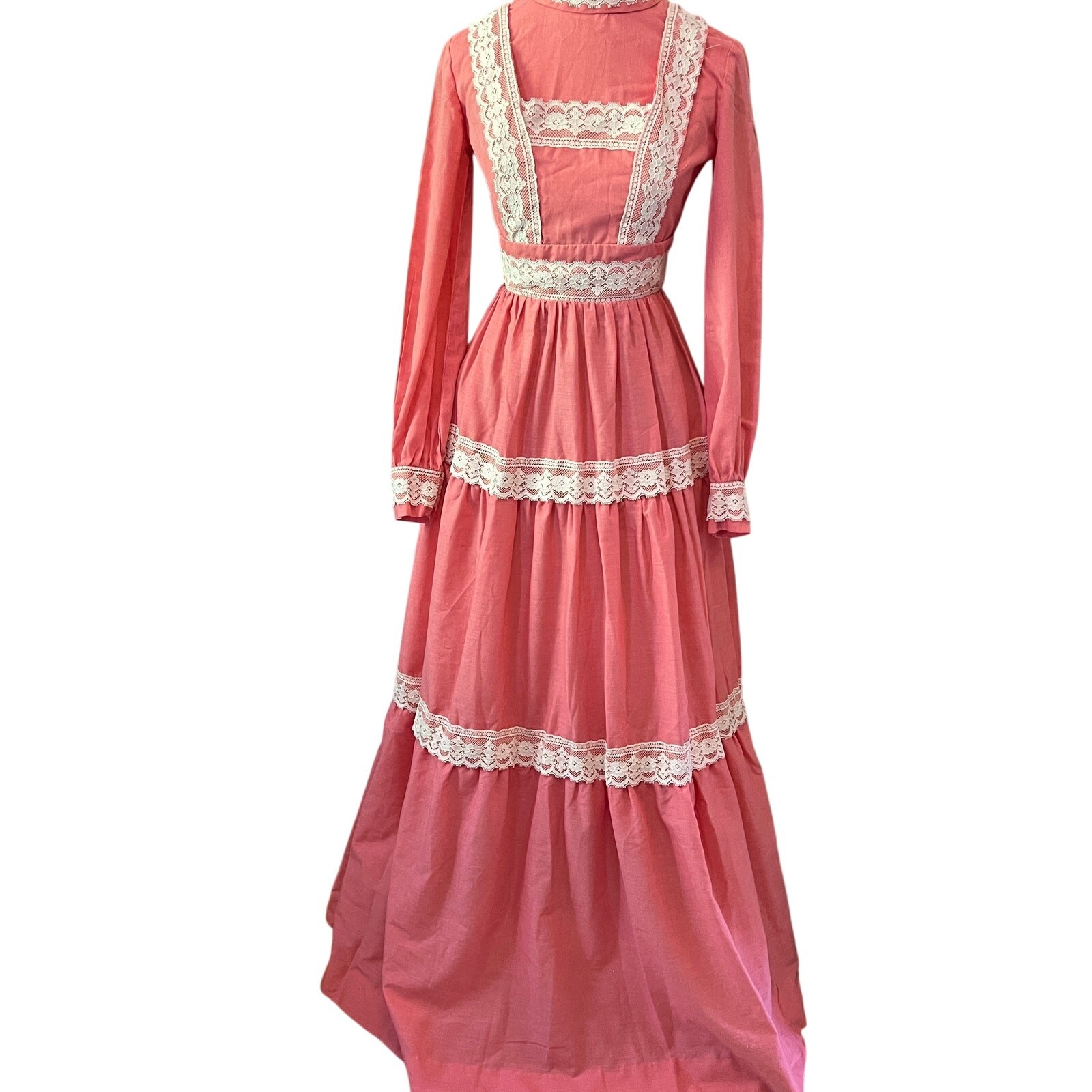Vtg 70s prairie style maxi dress romantic western cottage core Victorian revival