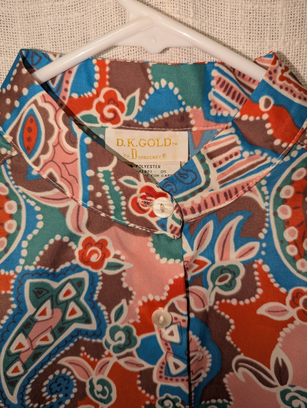 Vibrant Vintage 70s/80s Blouse – D.K. GOLD by Donkenny – Made in USA – M/L