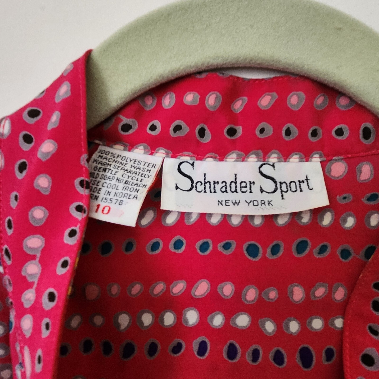 Vintage Schrader Sport New York 100% Polyester Belt Dress 10 Made in Korea