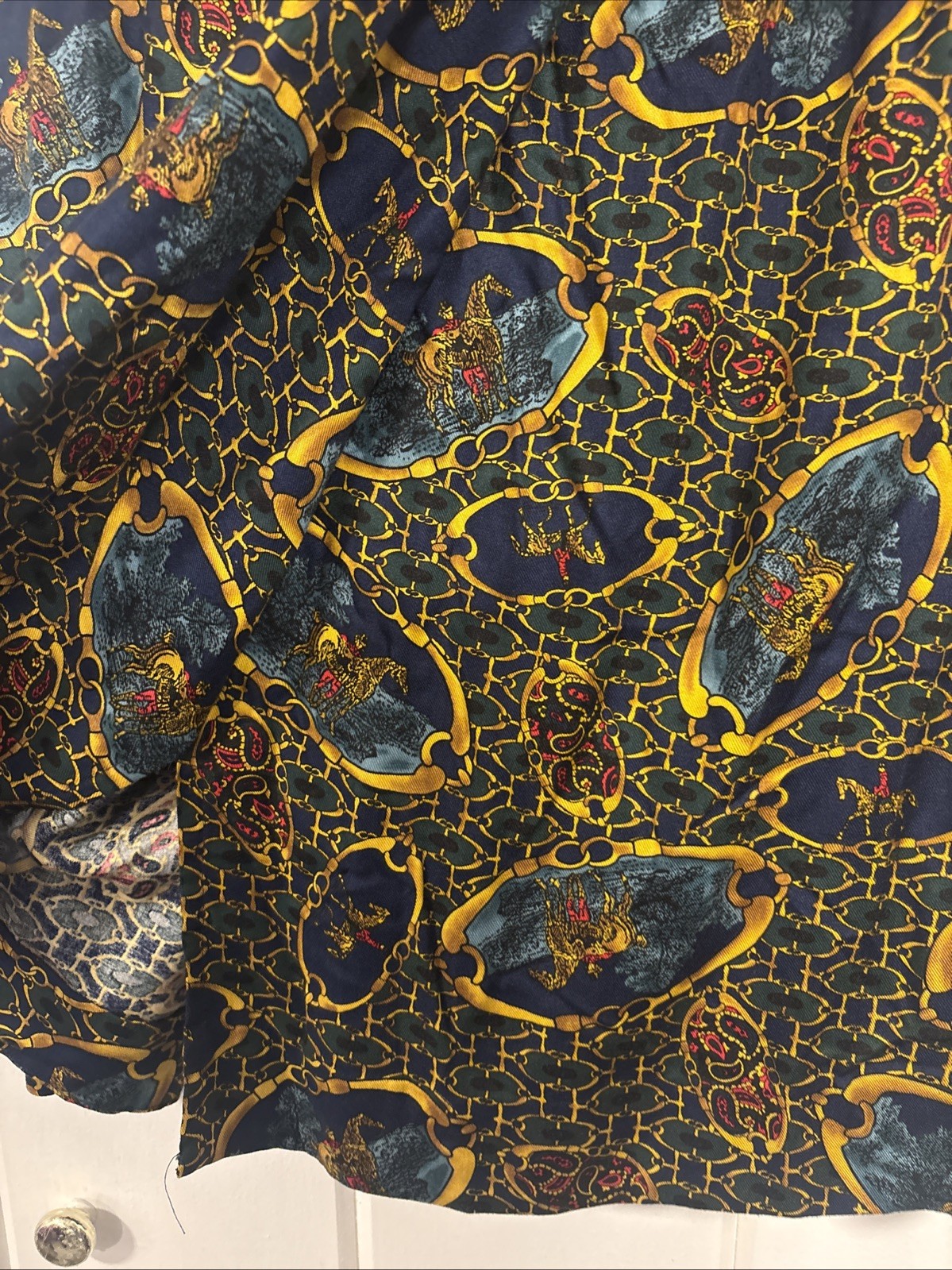 Pendleton Vintage 80s Equestrian Chain Stretch Skirt Sz 12 Tall Horse